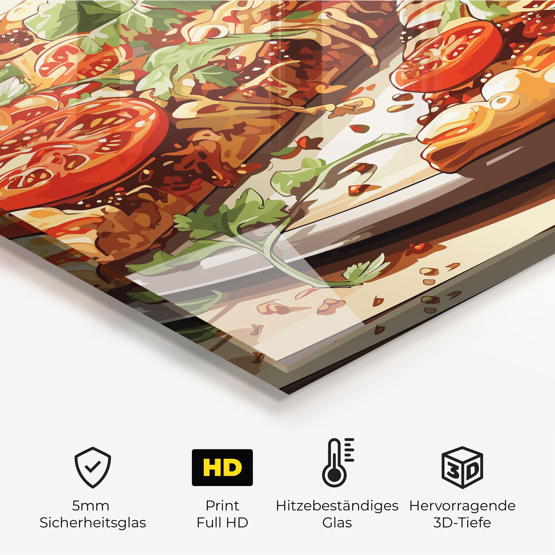 Küchenrückwand Glas Pizza View mockup 2