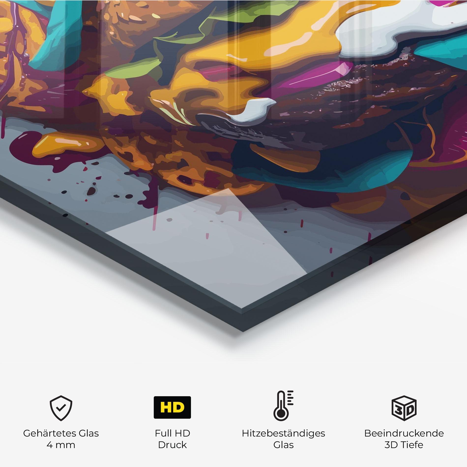 Küchenrückwand Glas Burger Color Mix mockup 2