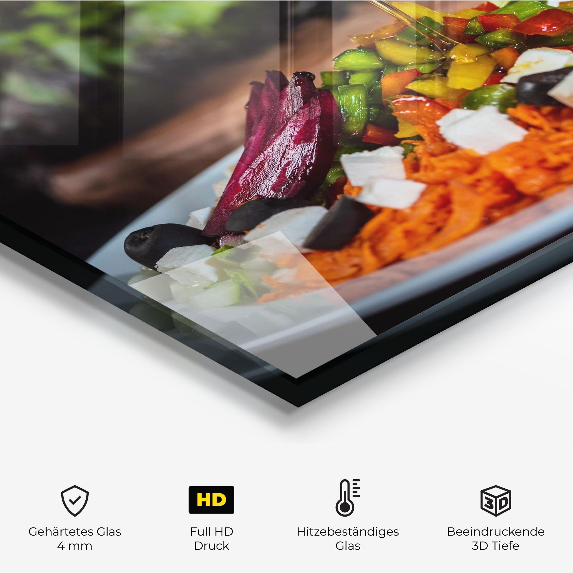 Küchenrückwand Glas Honey Over Food mockup 2