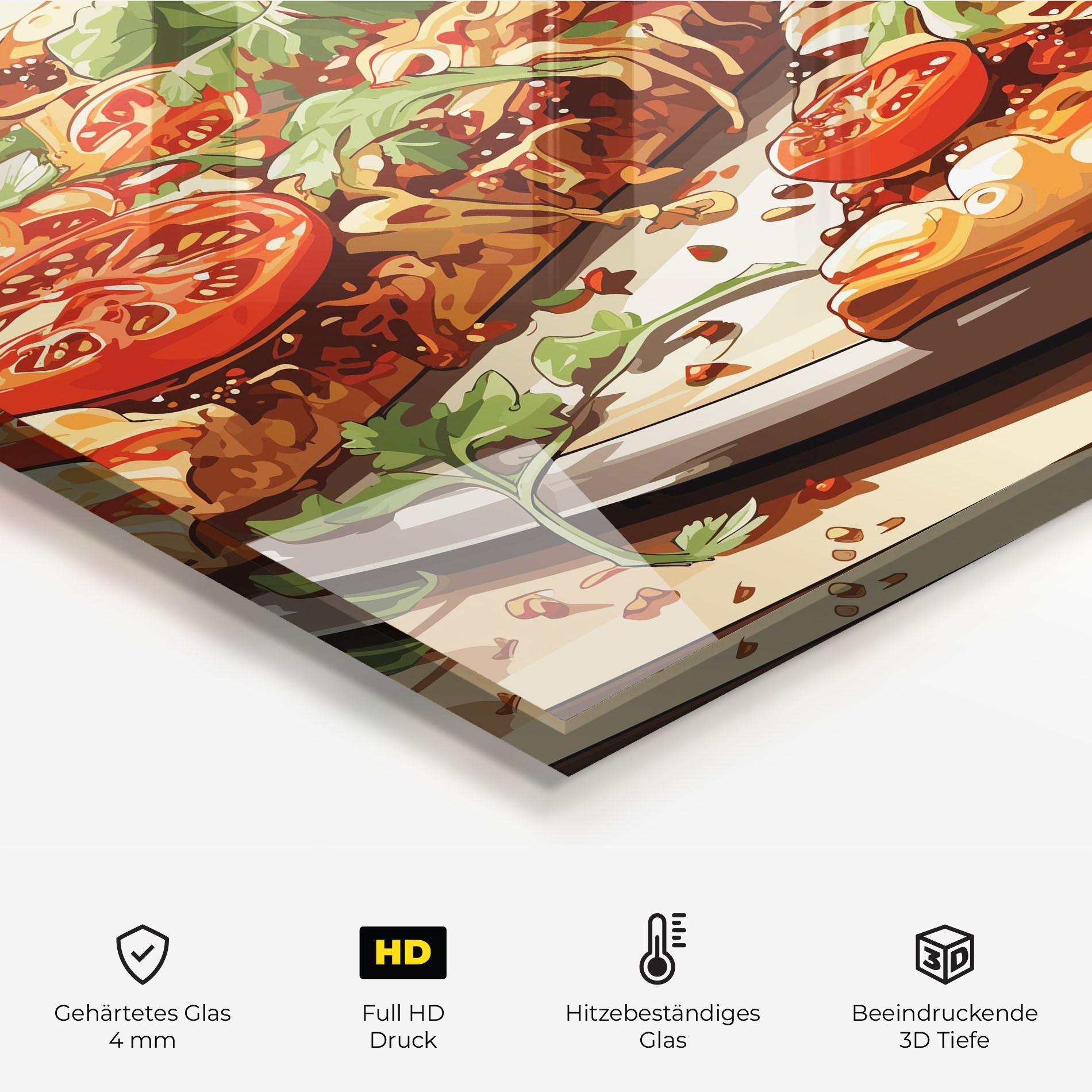 Küchenrückwand Glas Pizza View mockup 2