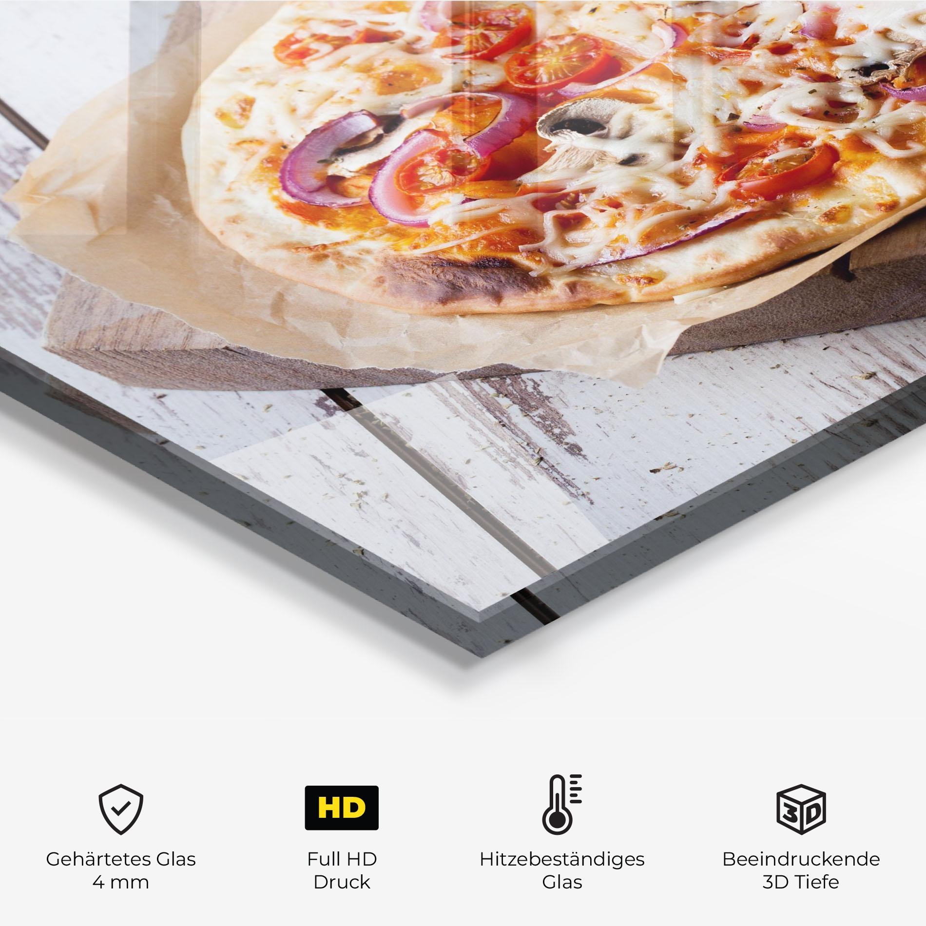 Küchenrückwand Glas Pizza mockup 2