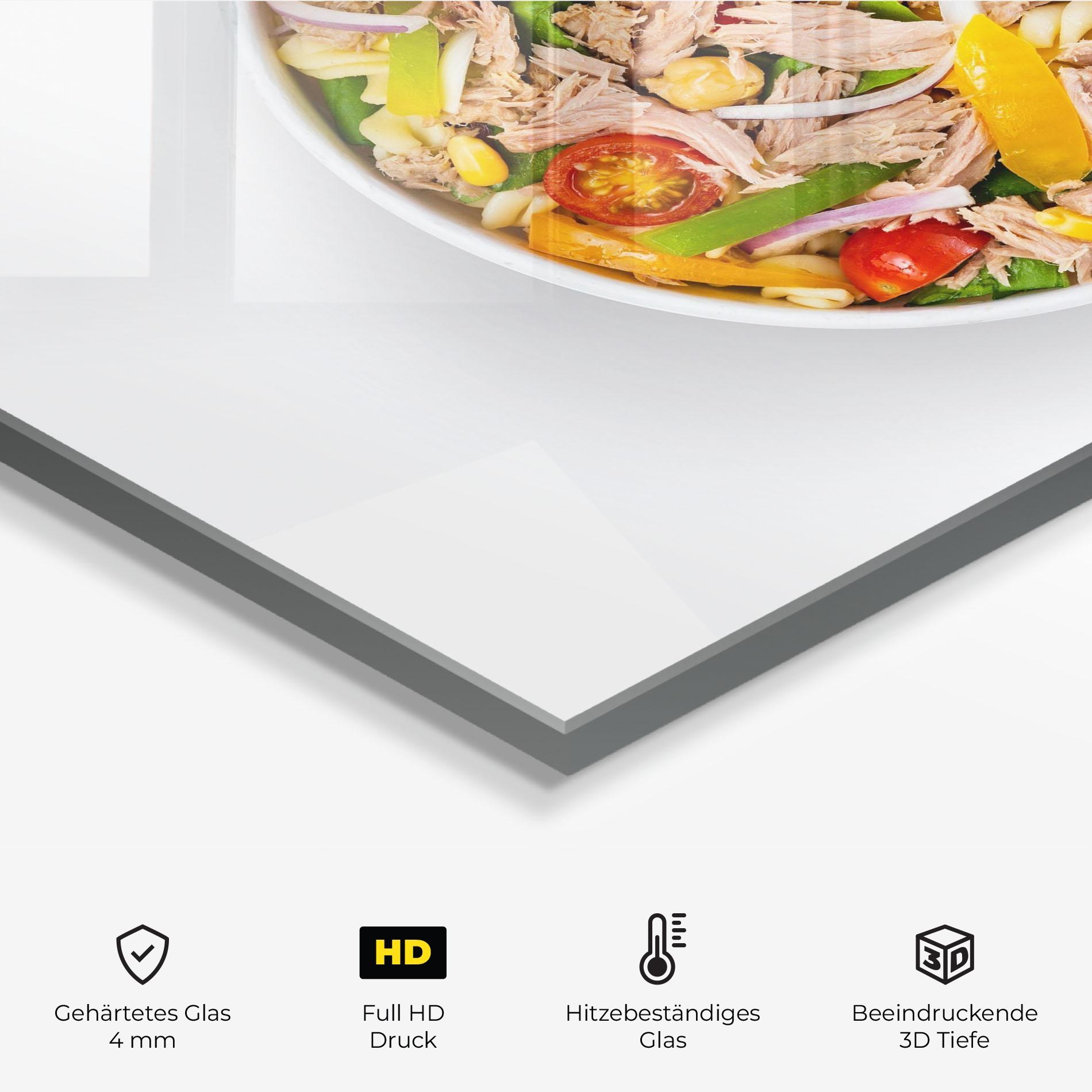 Küchenrückwand Glas Tuna Salad mockup 2