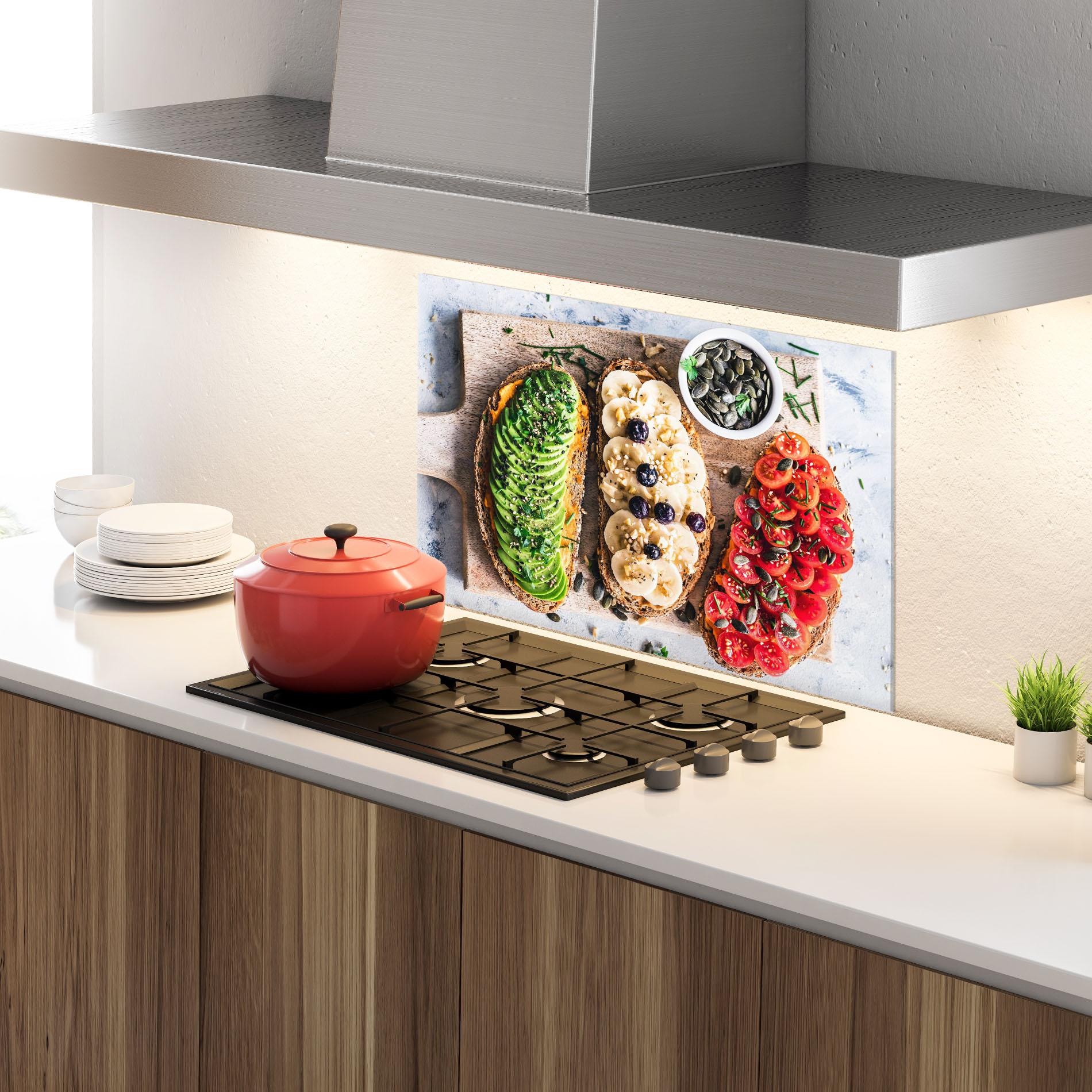 Küchenrückwand Glas Breakfast mockup 4