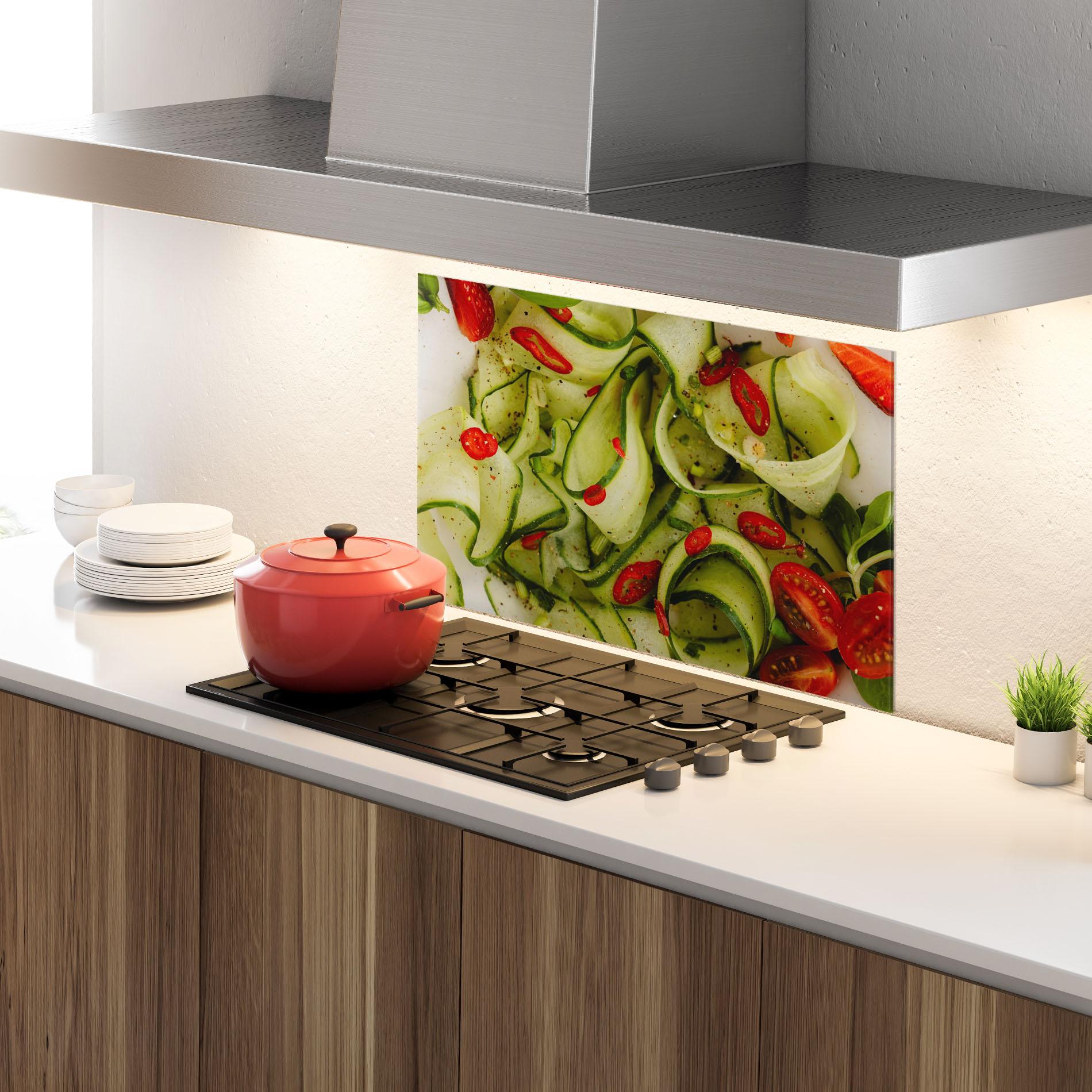 Küchenrückwand Glas Cucumber Food mockup 4