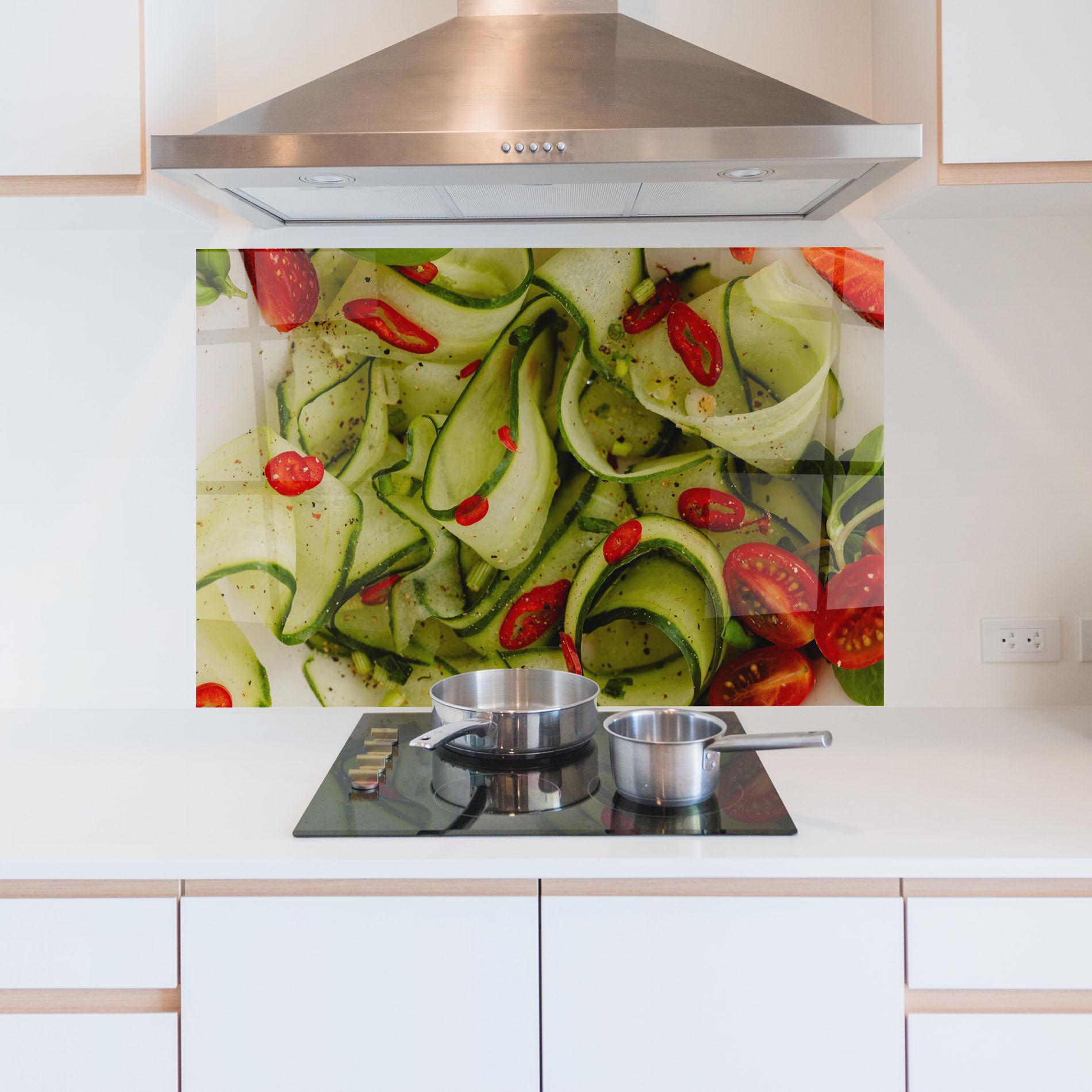 Küchenrückwand Glas Cucumber Food mockup 5