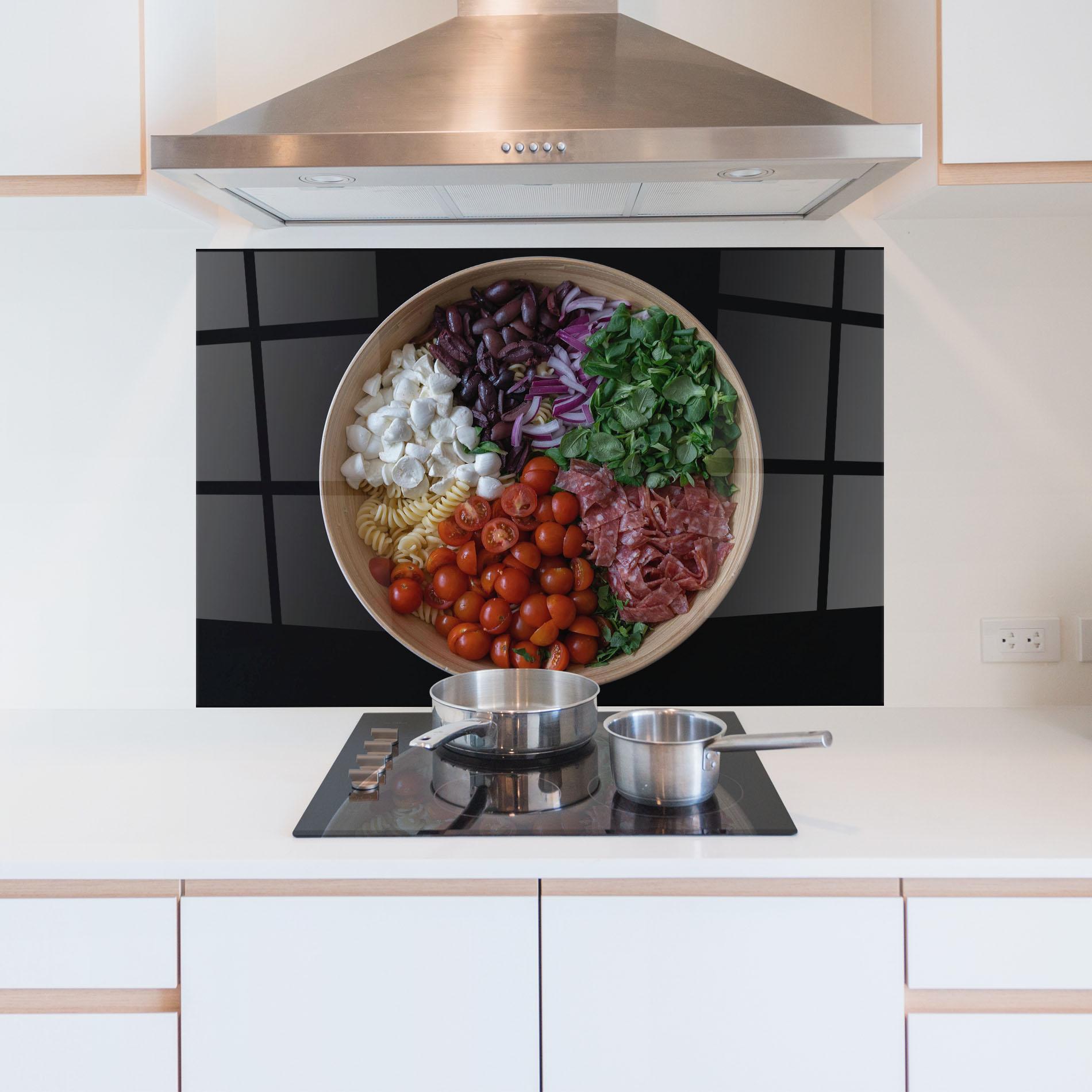 Küchenrückwand Glas Mozzarella Salad mockup 5