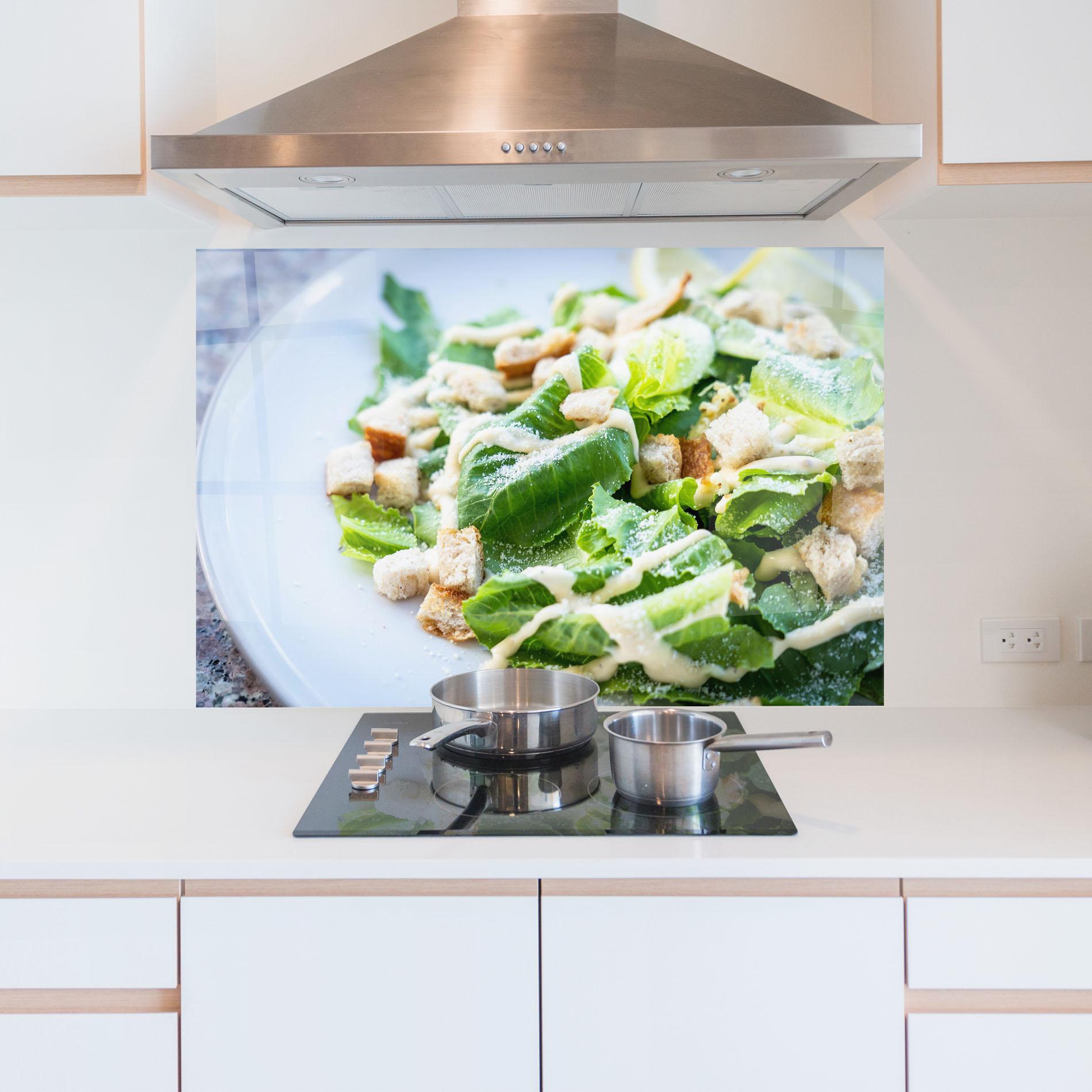 Küchenrückwand Glas Salad mockup 5