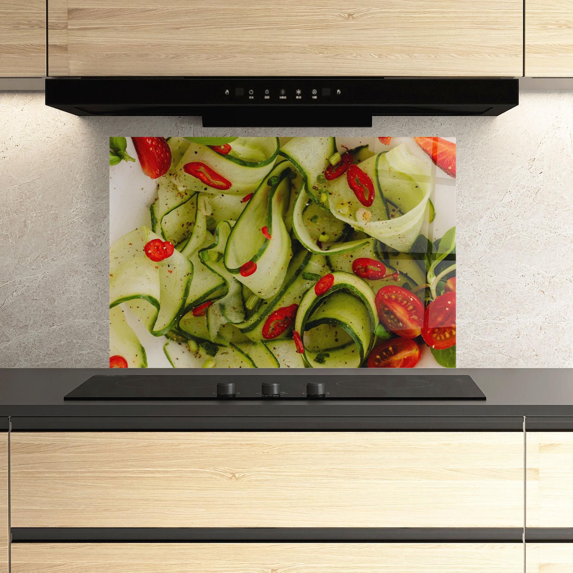 Küchenrückwand Glas Cucumber Food mockup 3