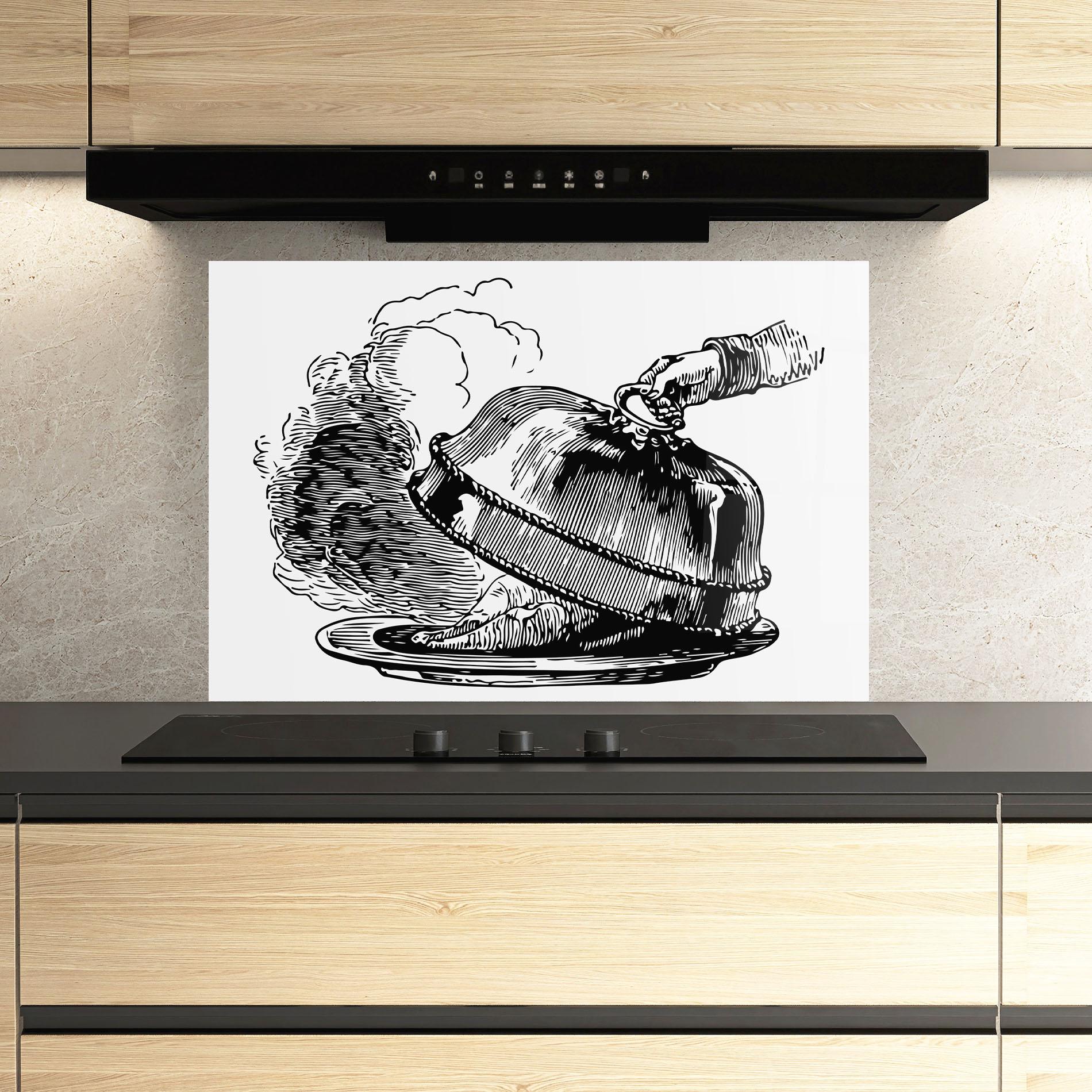 Küchenrückwand Glas Hot Food mockup 3