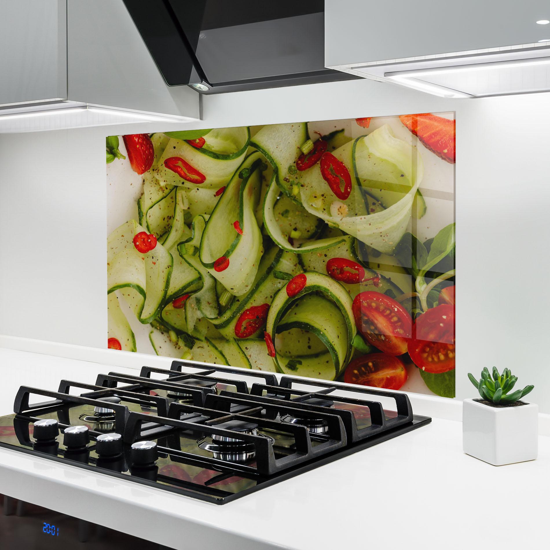 Küchenrückwand Glas Cucumber Food mockup 6