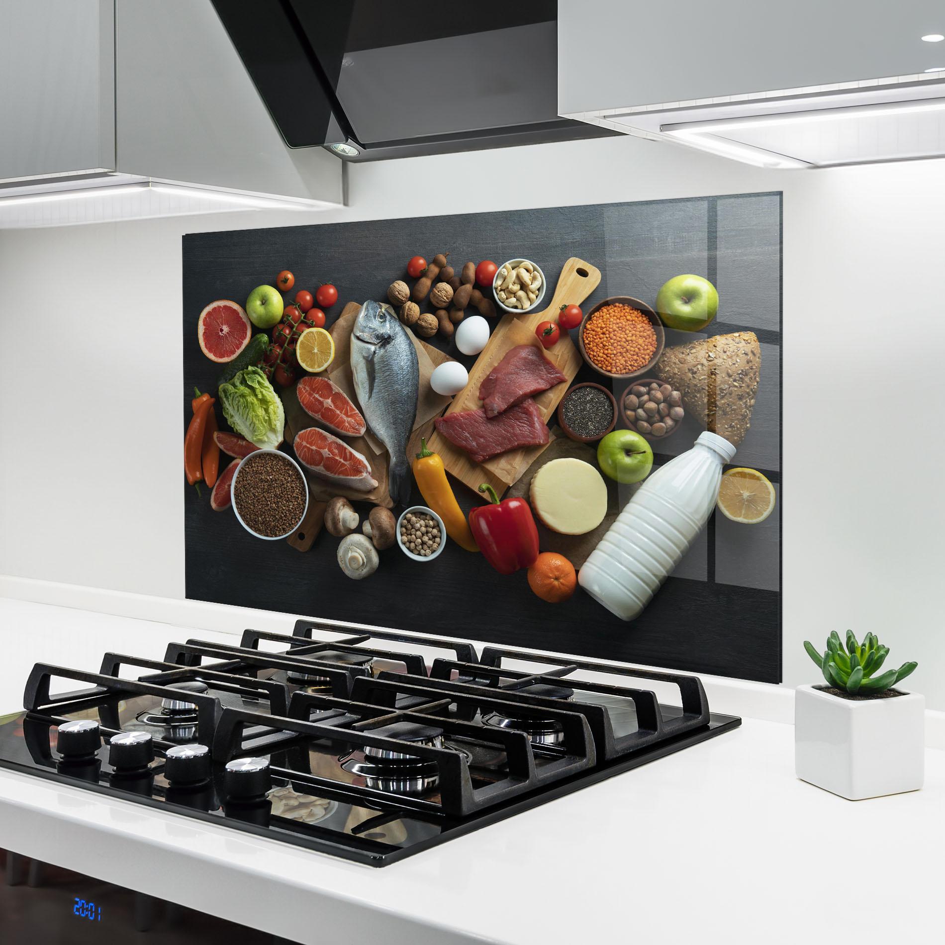 Küchenrückwand Glas Food Ingredients mockup 6