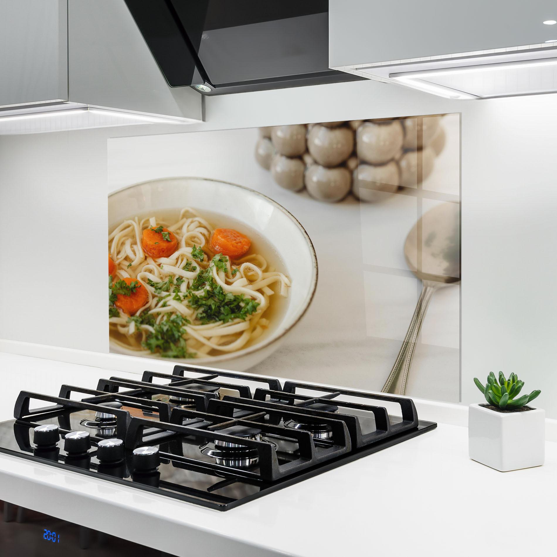 Küchenrückwand Glas Soup mockup 6