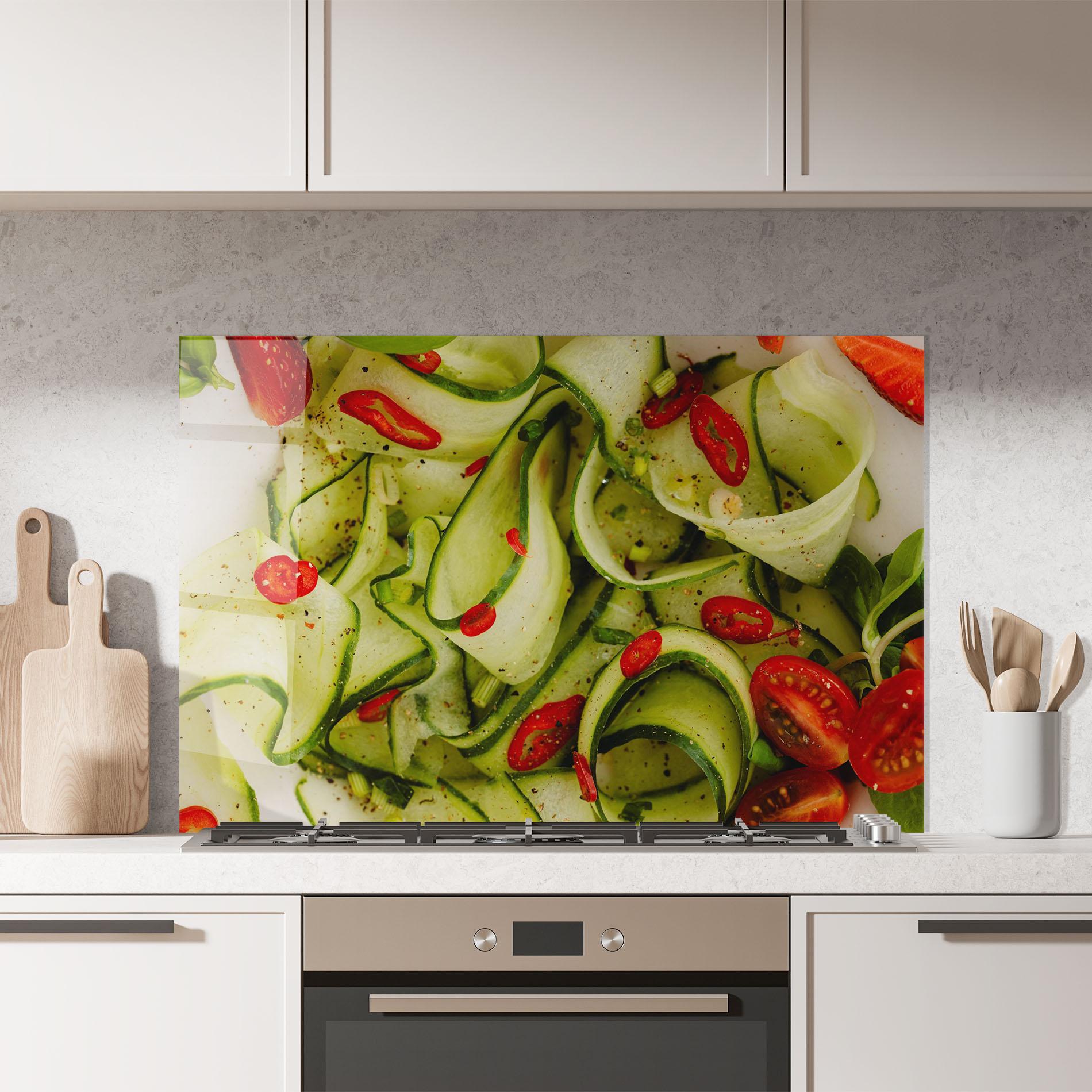Küchenrückwand Glas Cucumber Food mockup 7