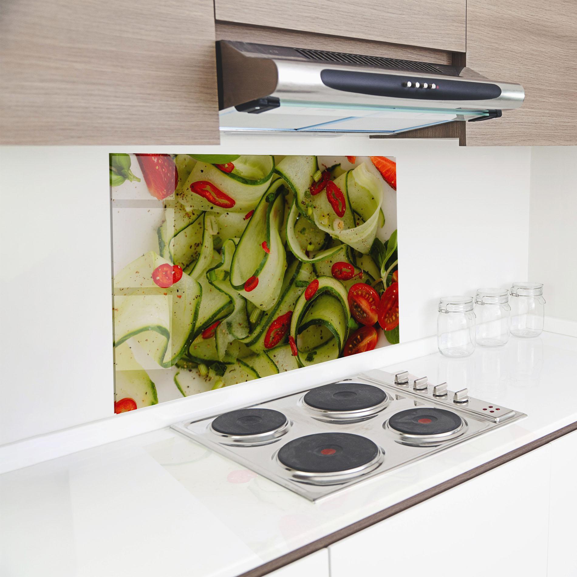 Küchenrückwand Glas Cucumber Food mockup 8