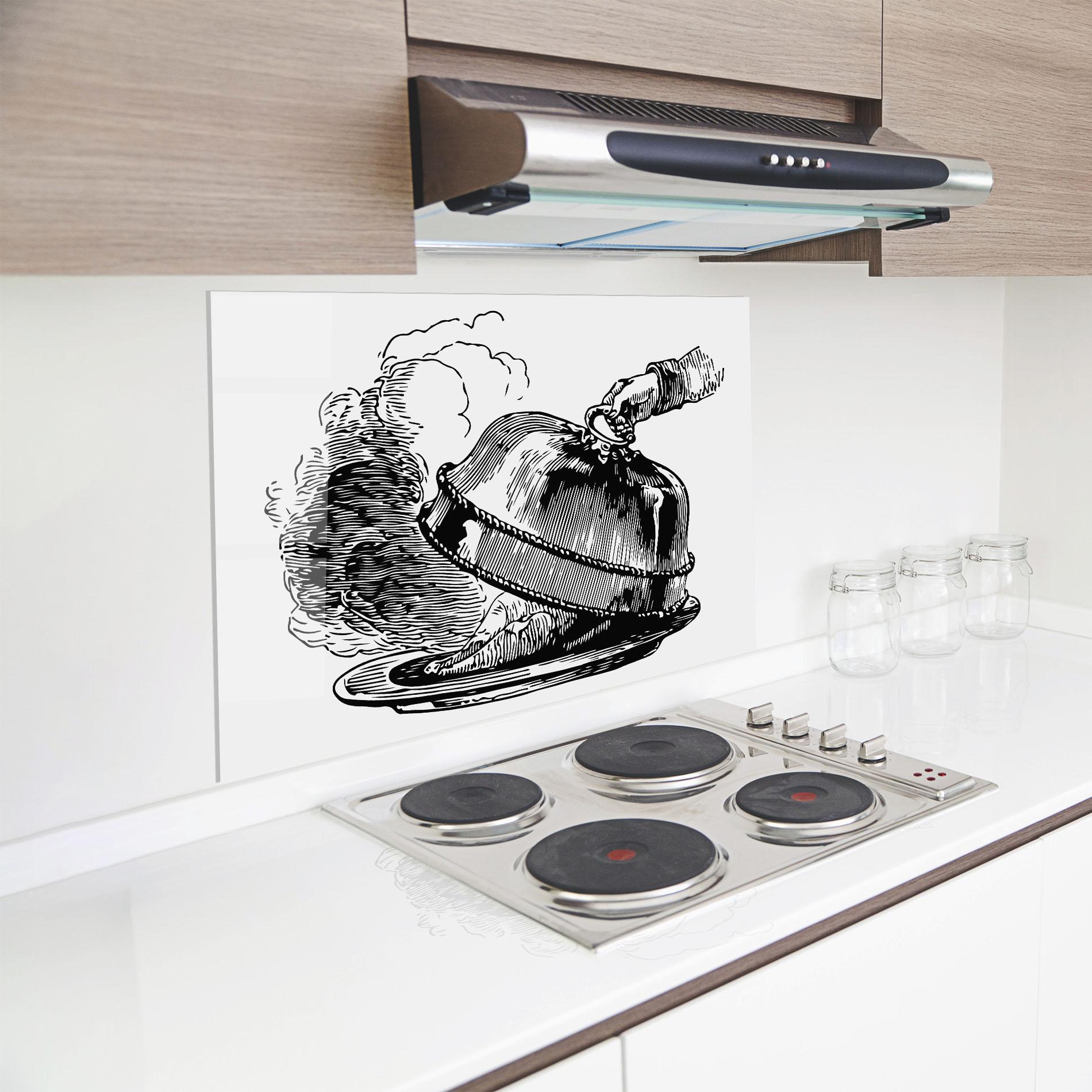 Küchenrückwand Glas Hot Food mockup 8