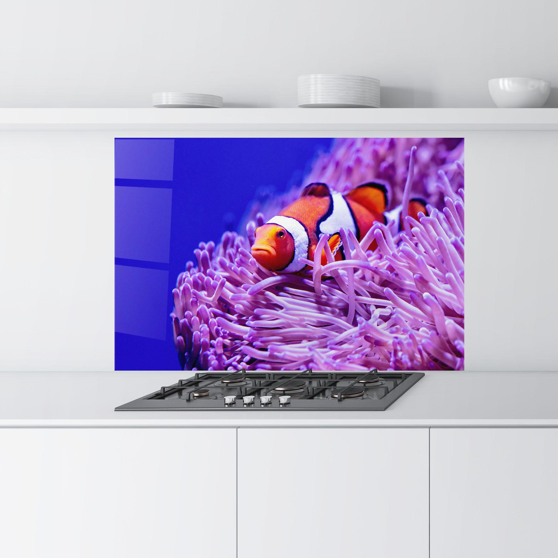 Küchenrückwand Glas Angry Nemo mockup 9