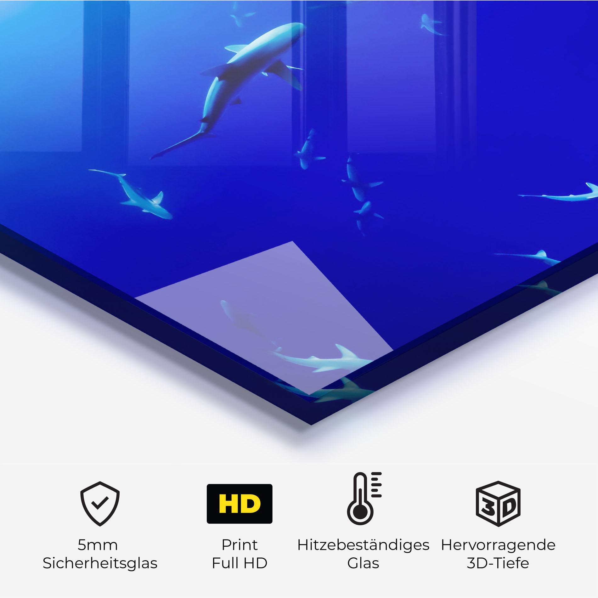 Küchenrückwand Glas Baby Sharks mockup 2