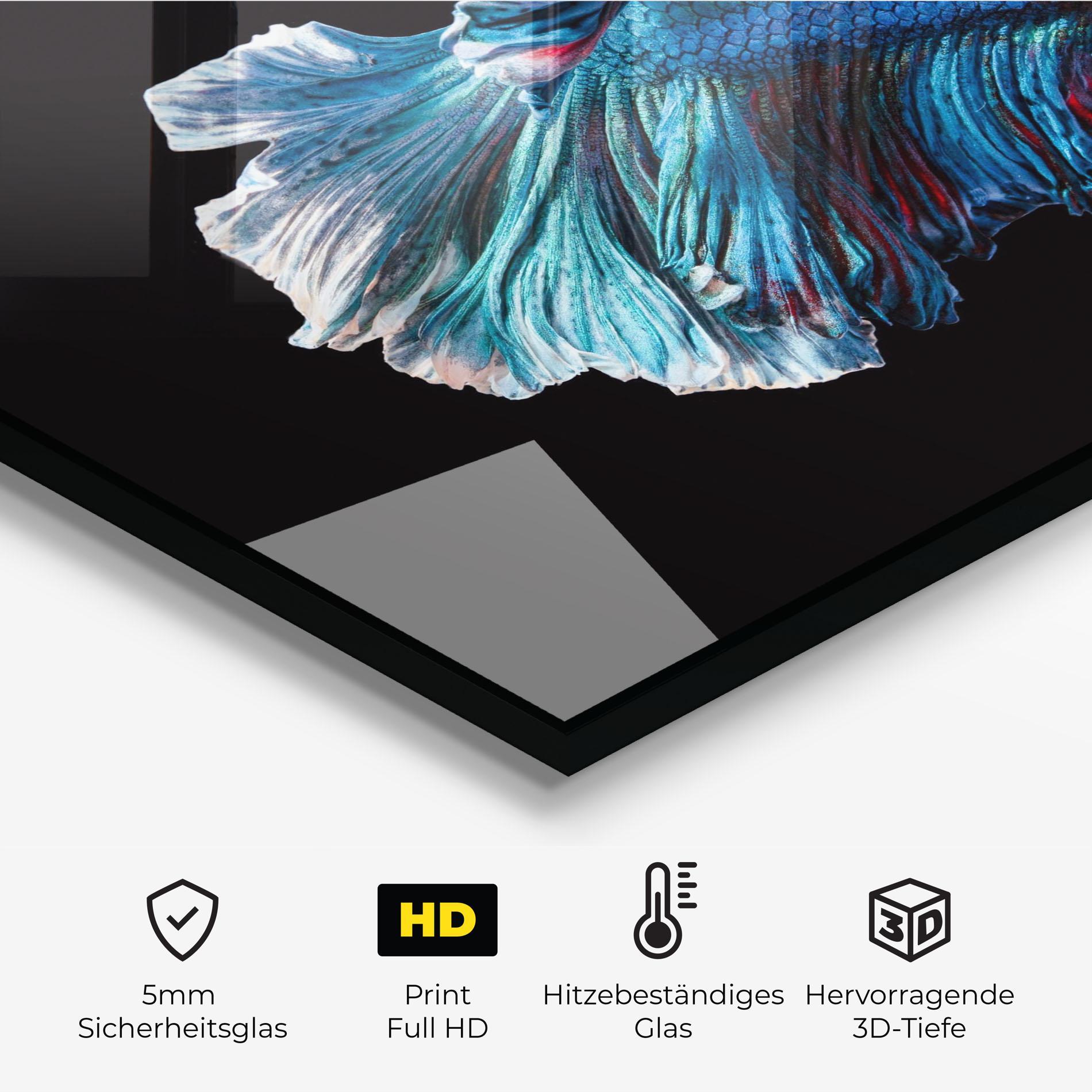 Küchenrückwand Glas Blue Betta mockup 2