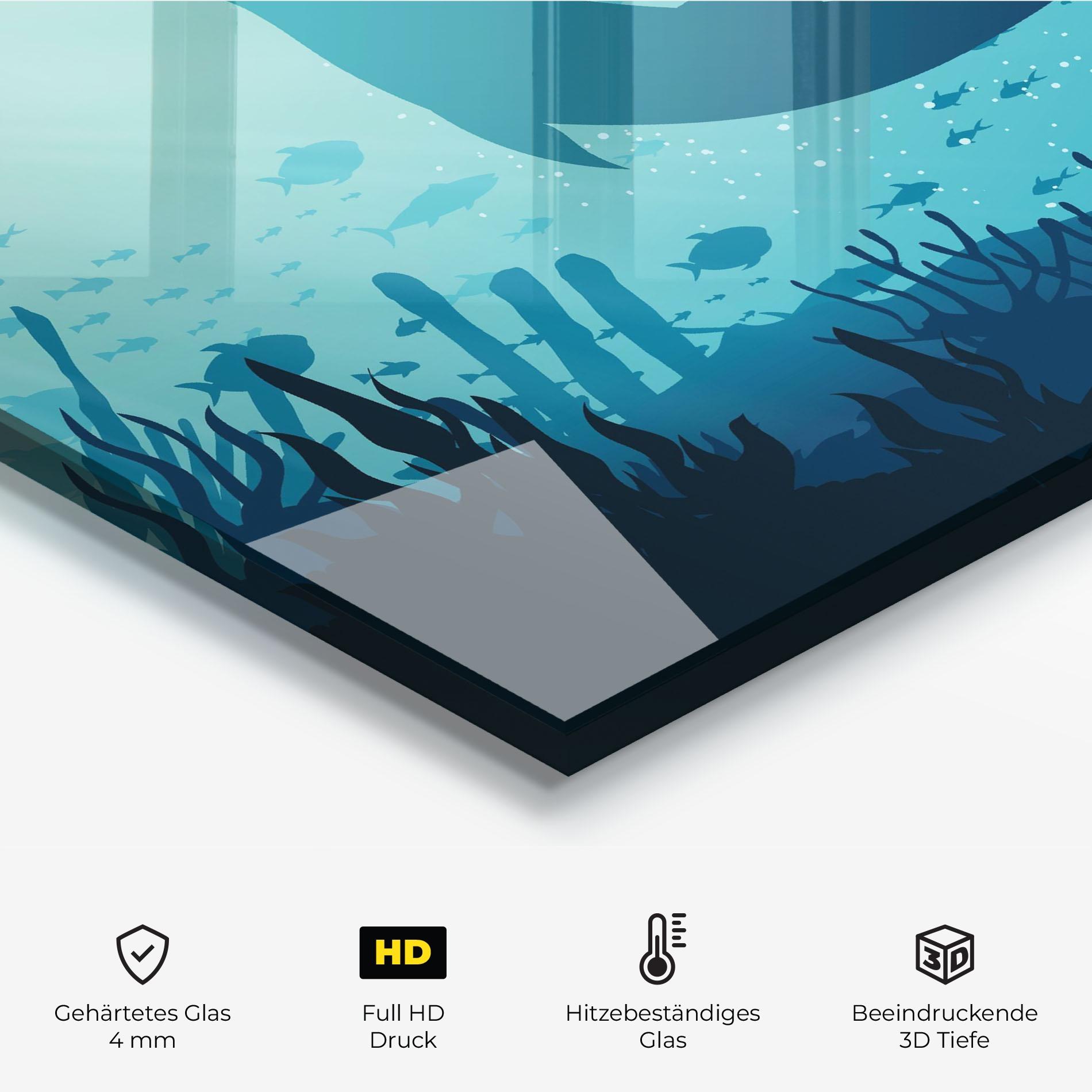 Küchenrückwand Glas Blue Ocean mockup 2