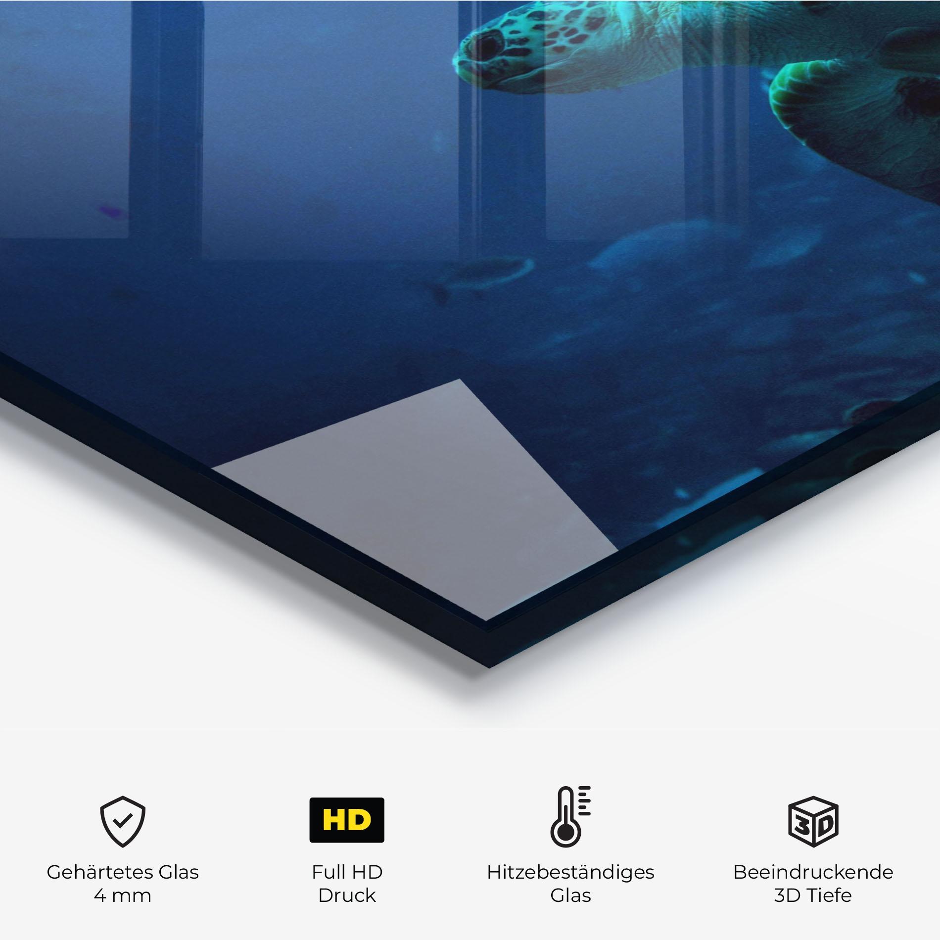 Küchenrückwand Glas Green Turtule mockup 2