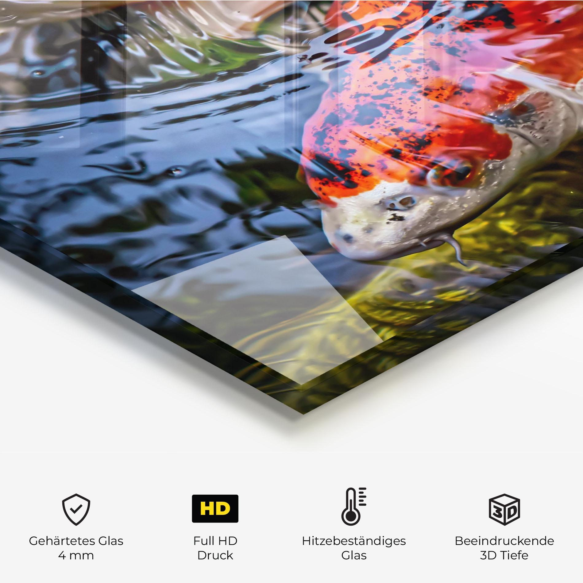 Küchenrückwand Glas Koi mockup 2