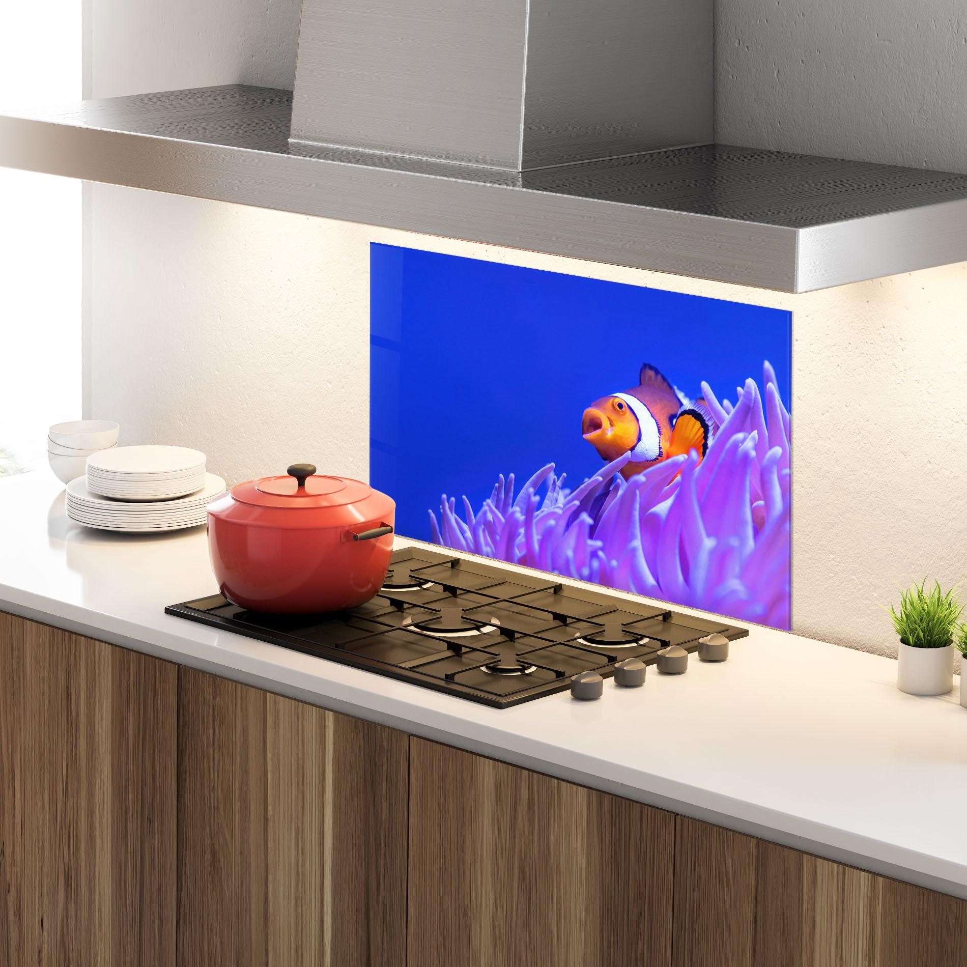 Küchenrückwand Glas Hungry Nemo mockup 4