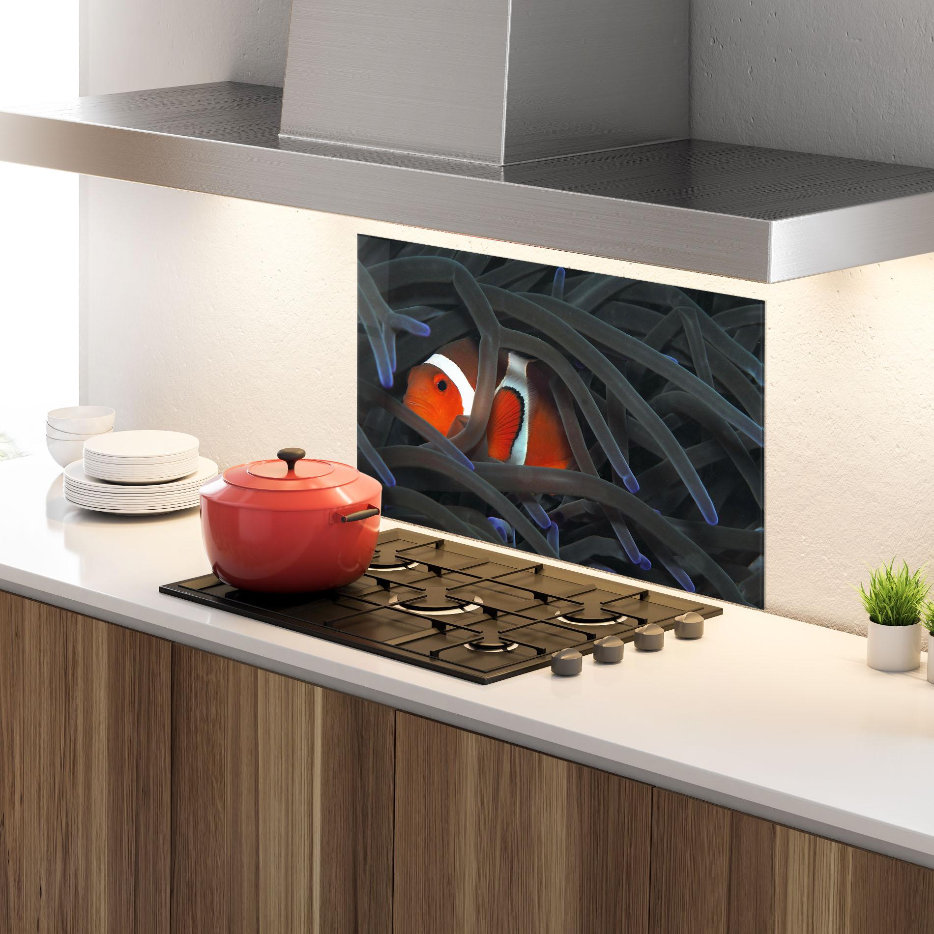 Küchenrückwand Glas Nemo Hiding mockup 4