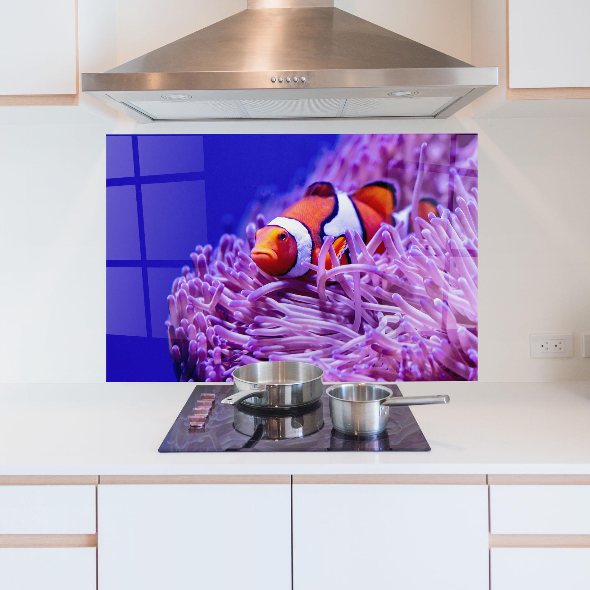 Küchenrückwand Glas Angry Nemo mockup 5