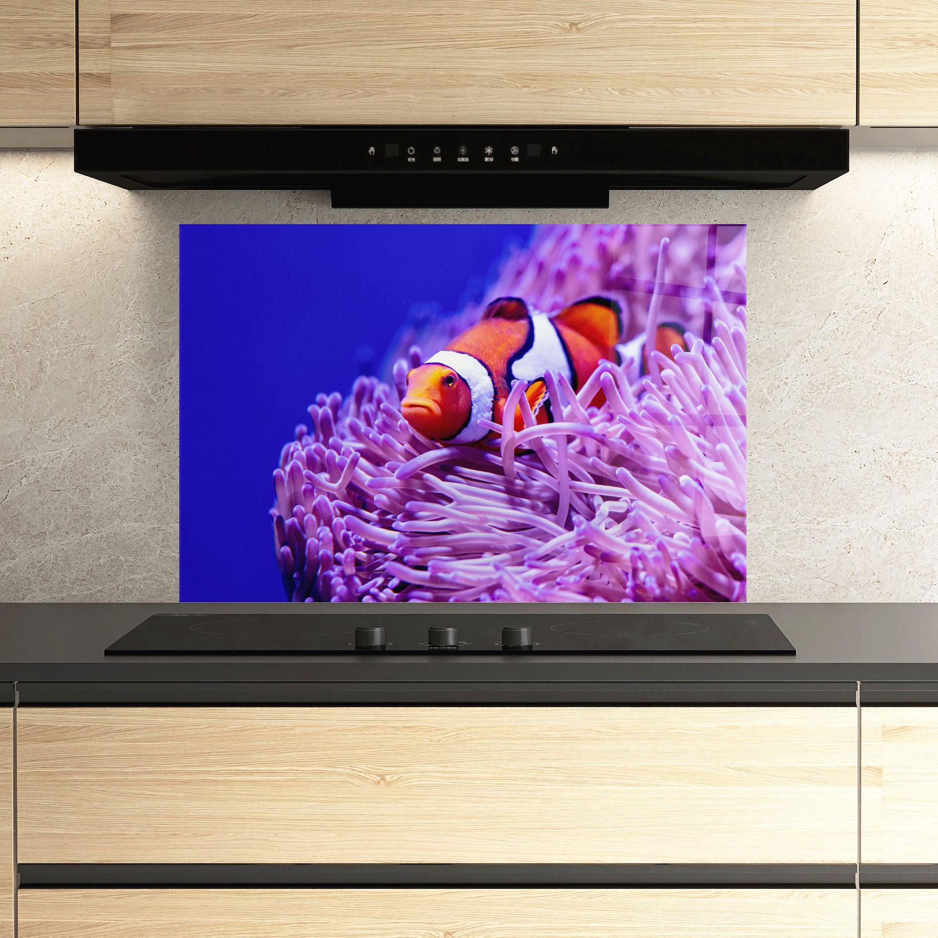 Küchenrückwand Glas Angry Nemo mockup 3