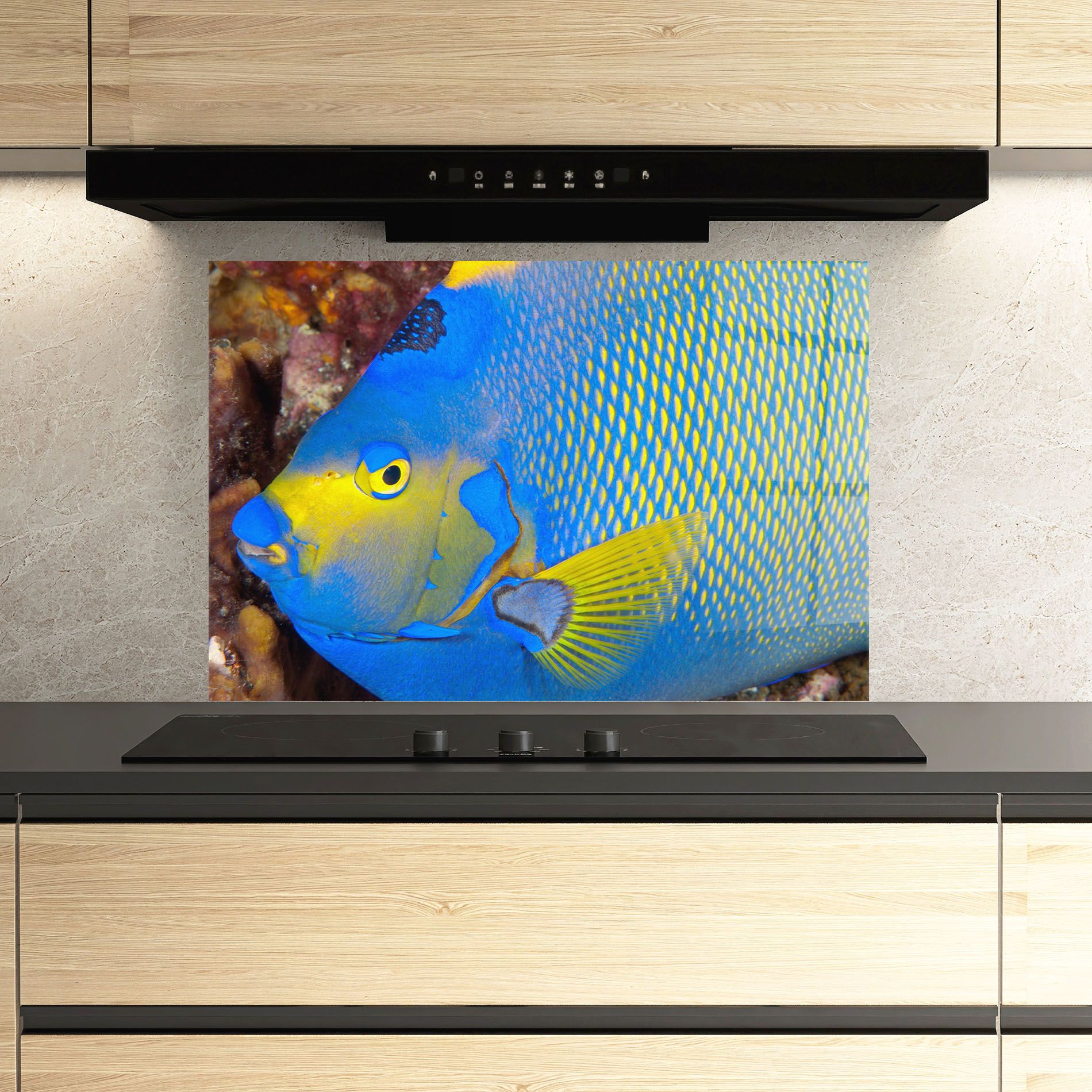 Blue Yellow Fish mockup 3