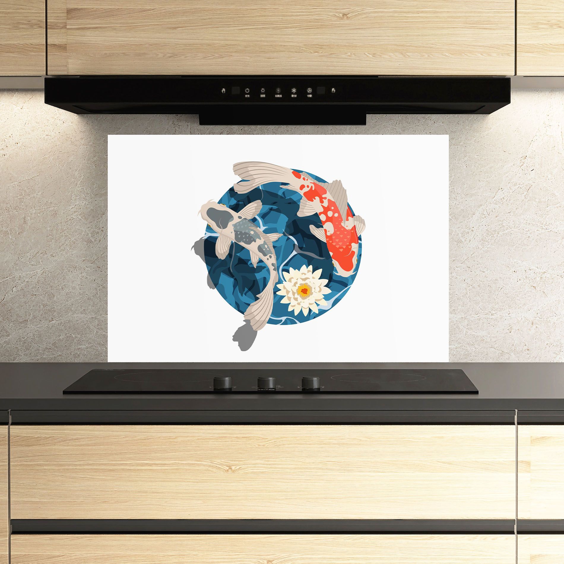 Grey Orange Koi mockup 3