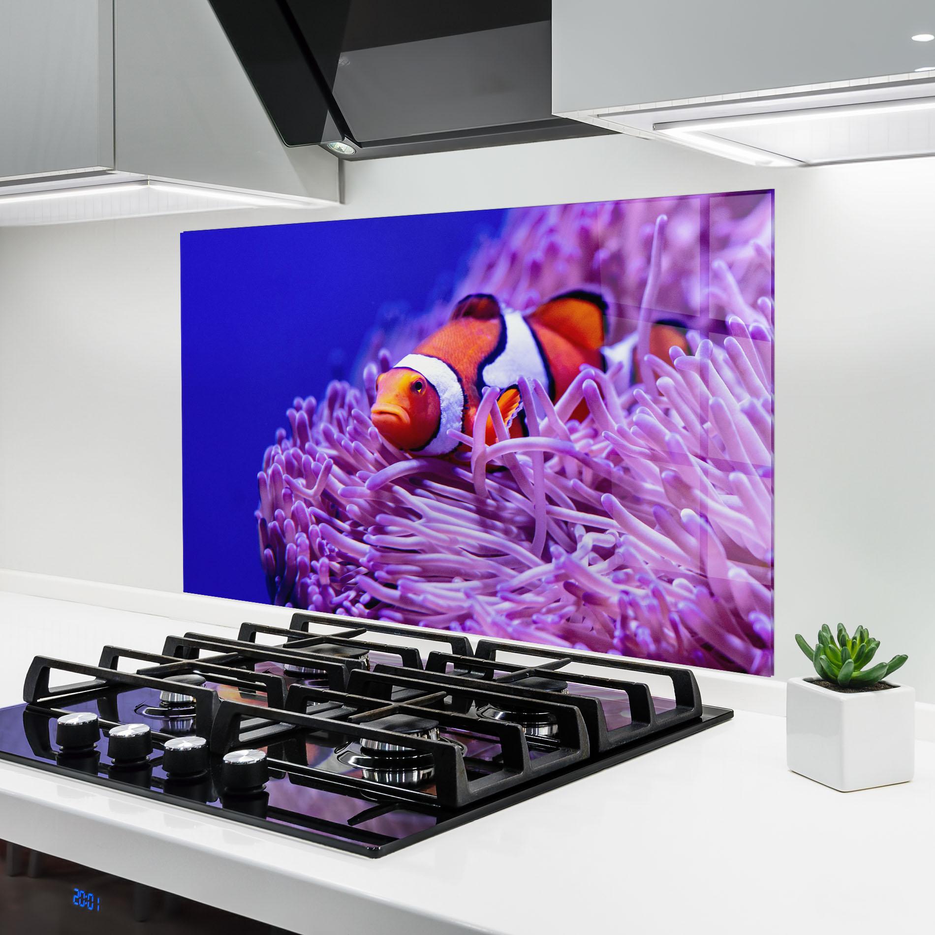 Küchenrückwand Glas Angry Nemo mockup 6