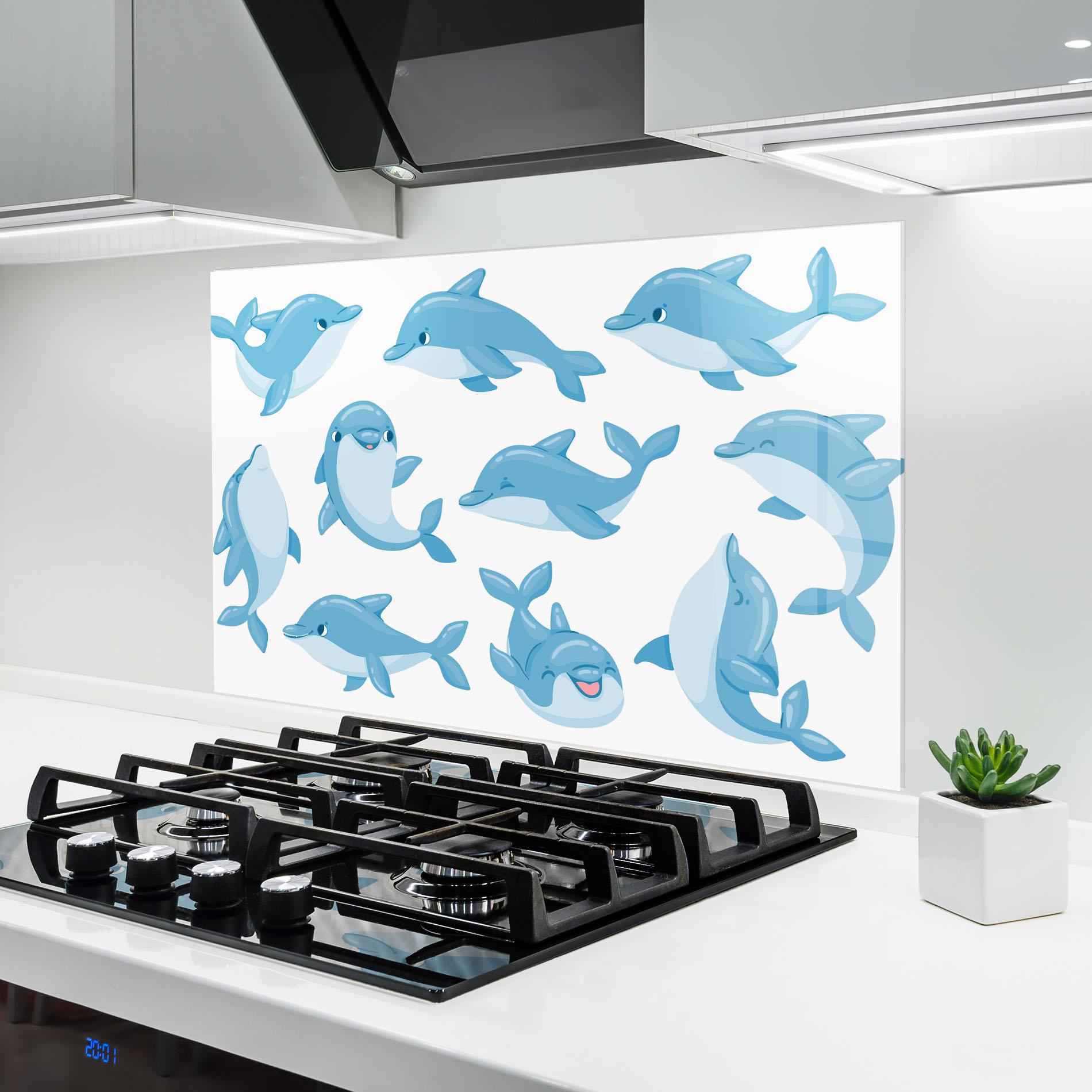 Küchenrückwand Glas Dolphin mockup 6