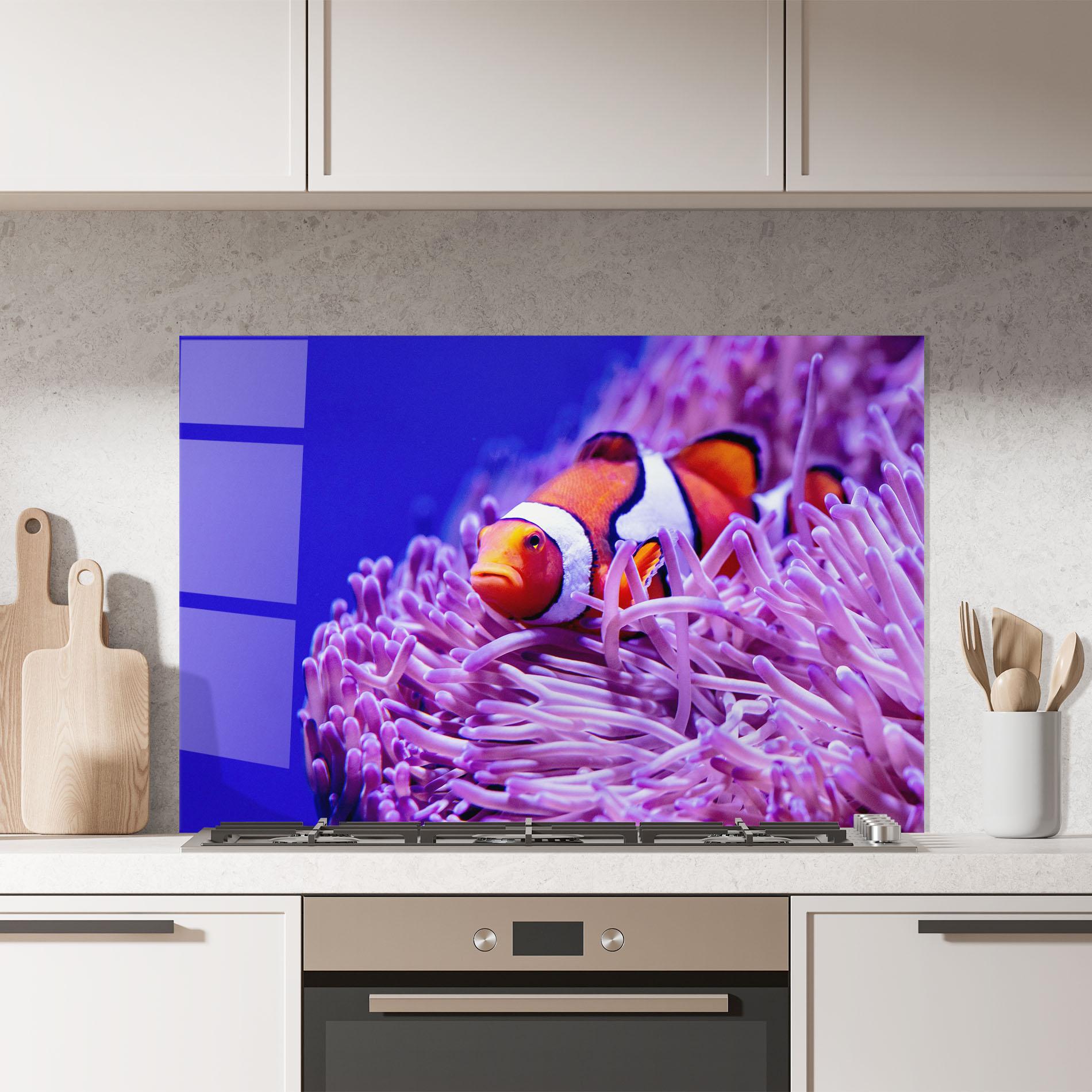 Küchenrückwand Glas Angry Nemo mockup 7