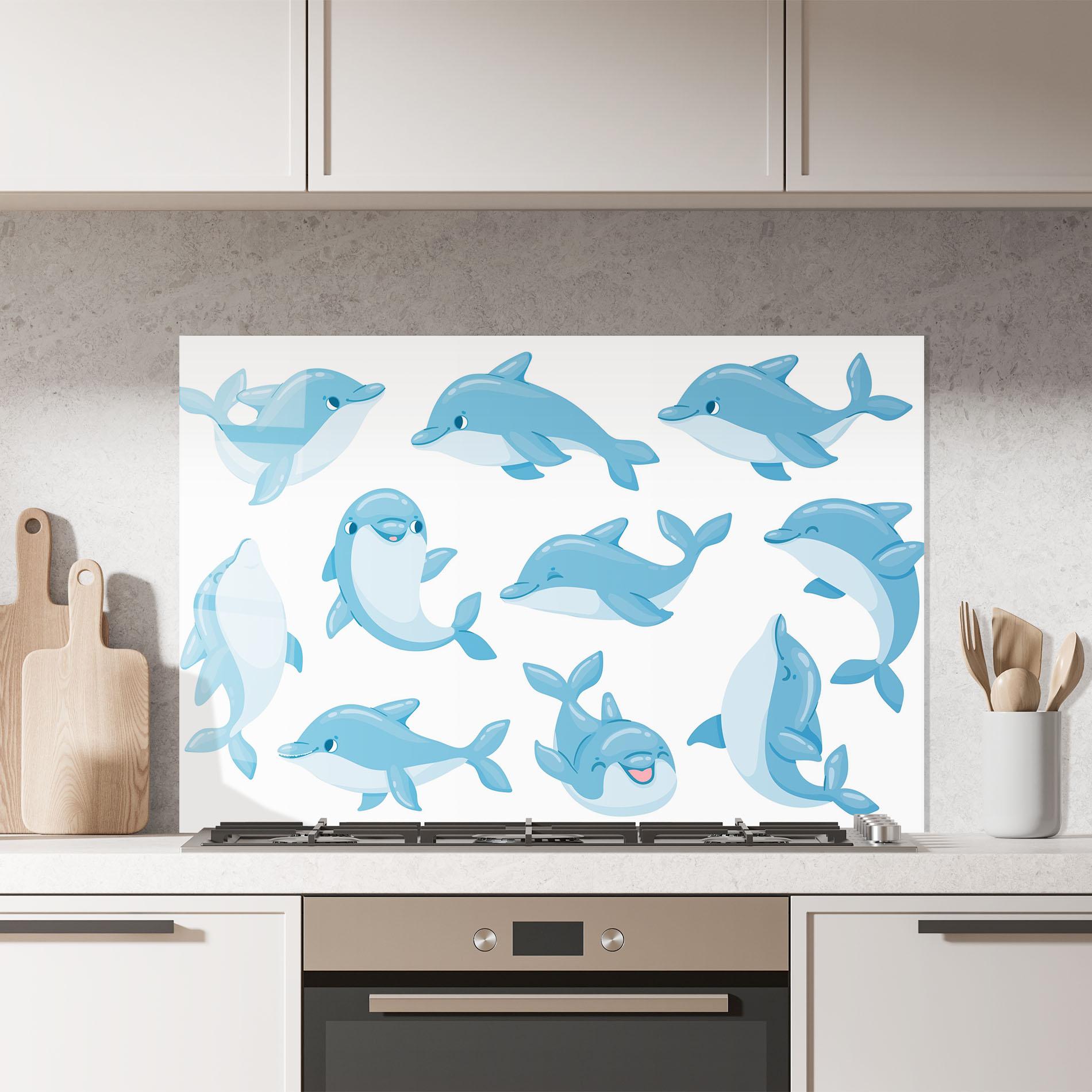 Küchenrückwand Glas Dolphin mockup 7