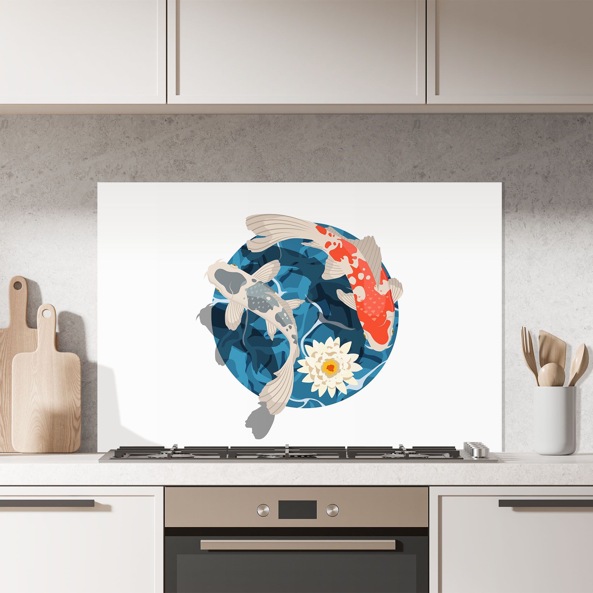 Grey Orange Koi mockup 7