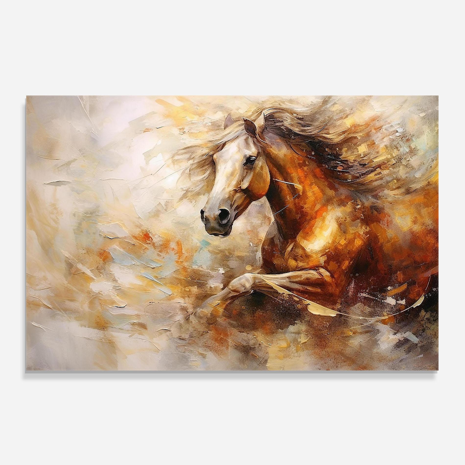 Küchenrückwand Glas Brown Horse Running mockup 0