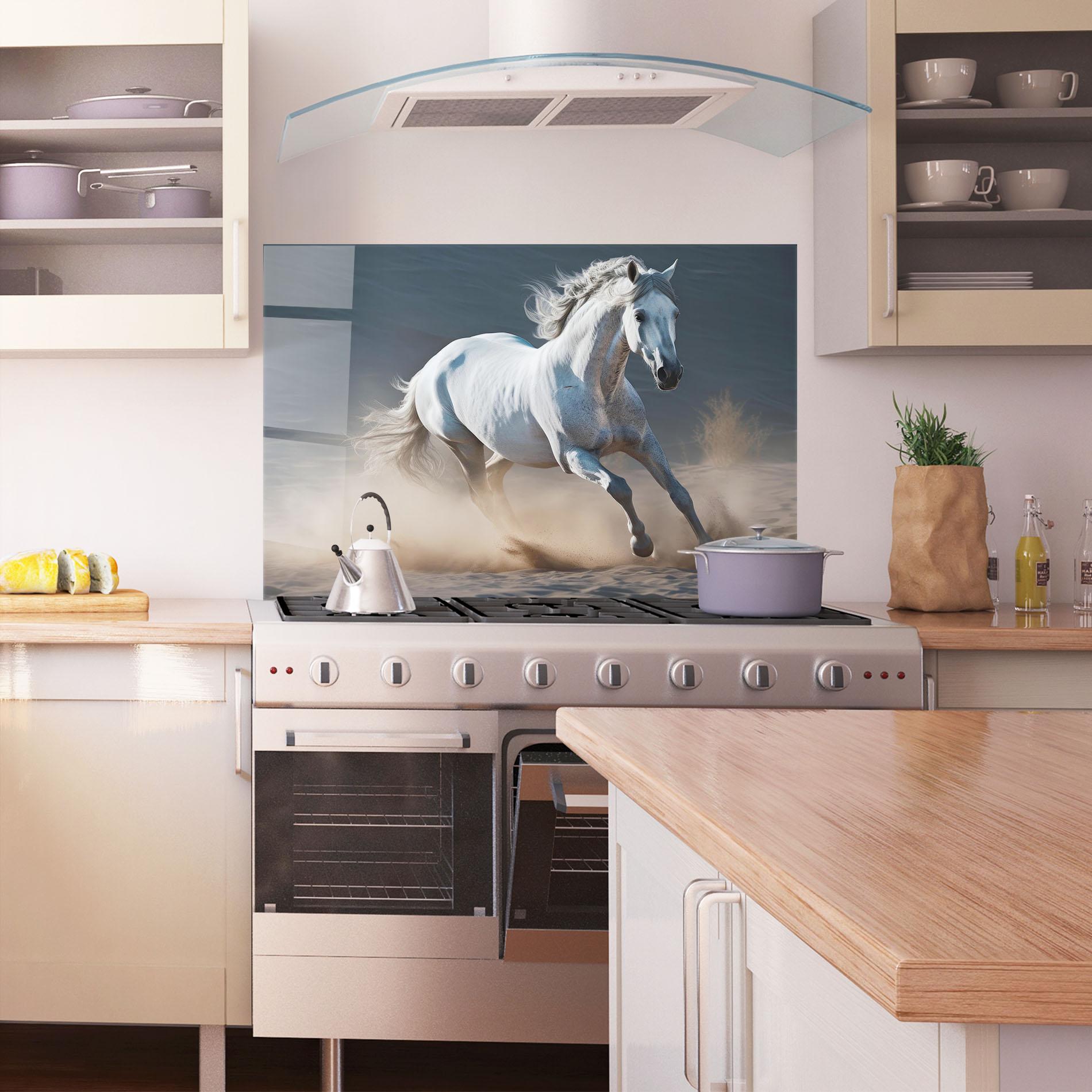 Küchenrückwand Glas Desert Horse mockup 1