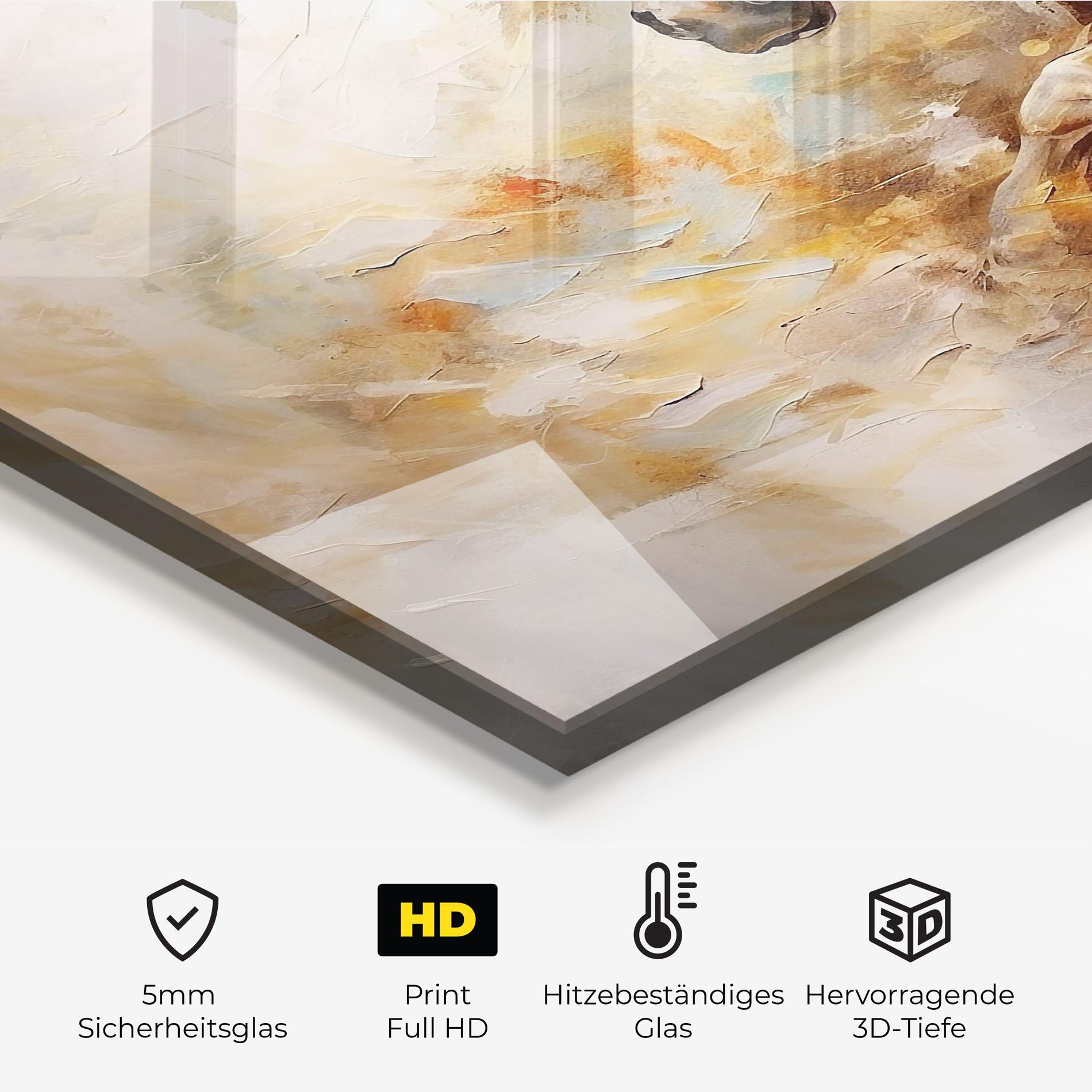 Küchenrückwand Glas Brown Horse Running mockup 2