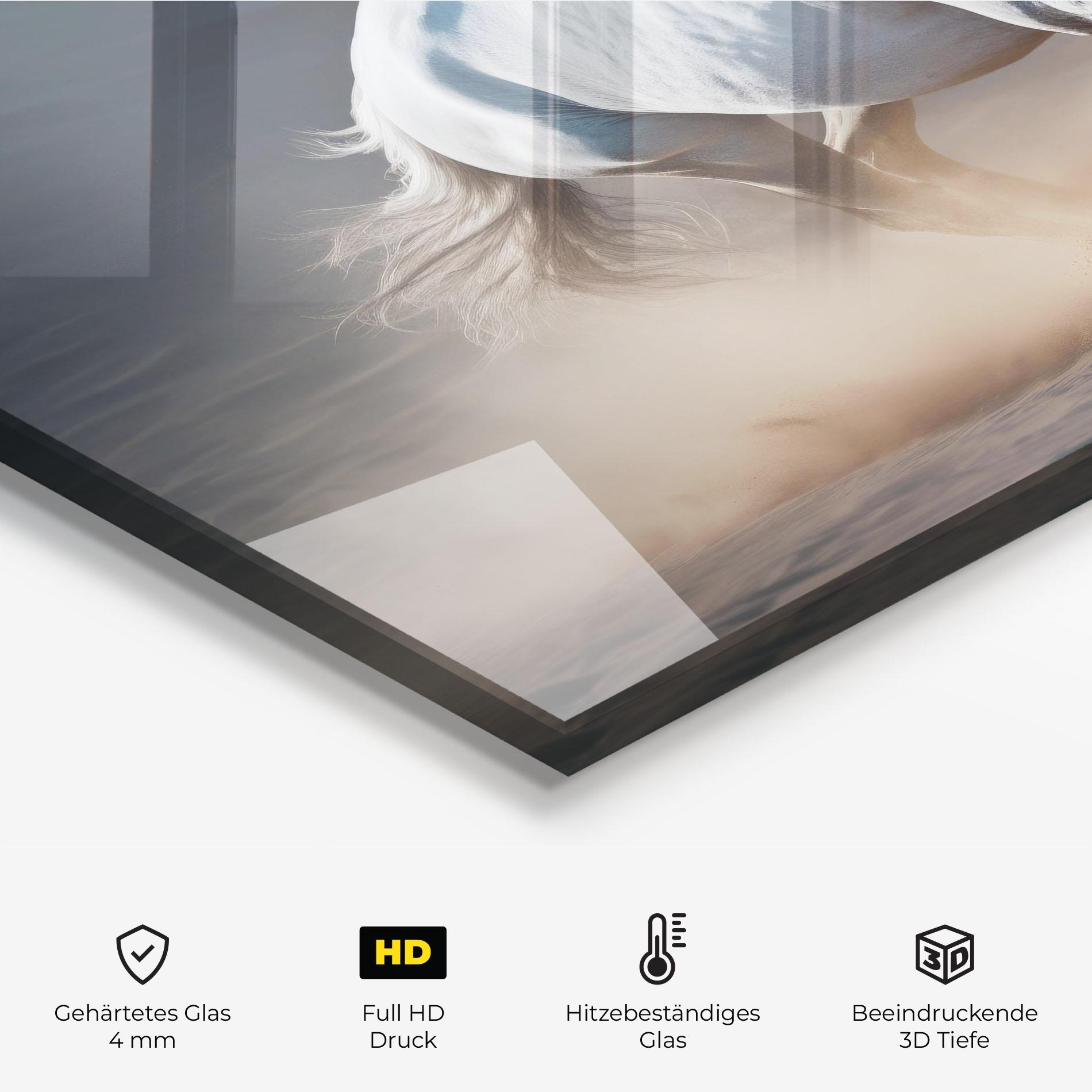 Küchenrückwand Glas Desert Horse mockup 2