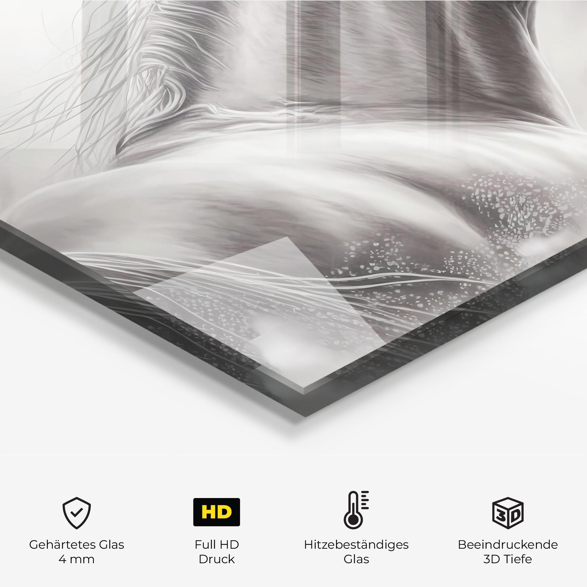 Küchenrückwand Glas Pencil Horse Drawing mockup 2