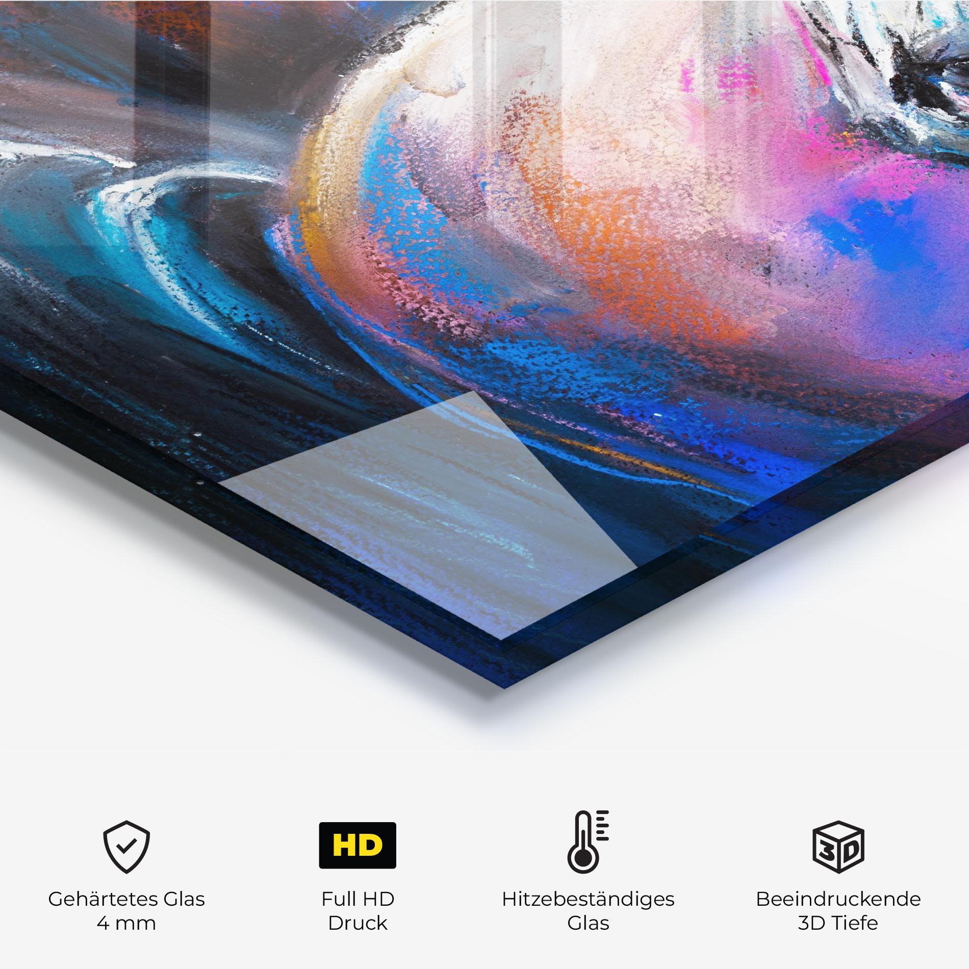 Küchenrückwand Glas Shades Of Horse mockup 2