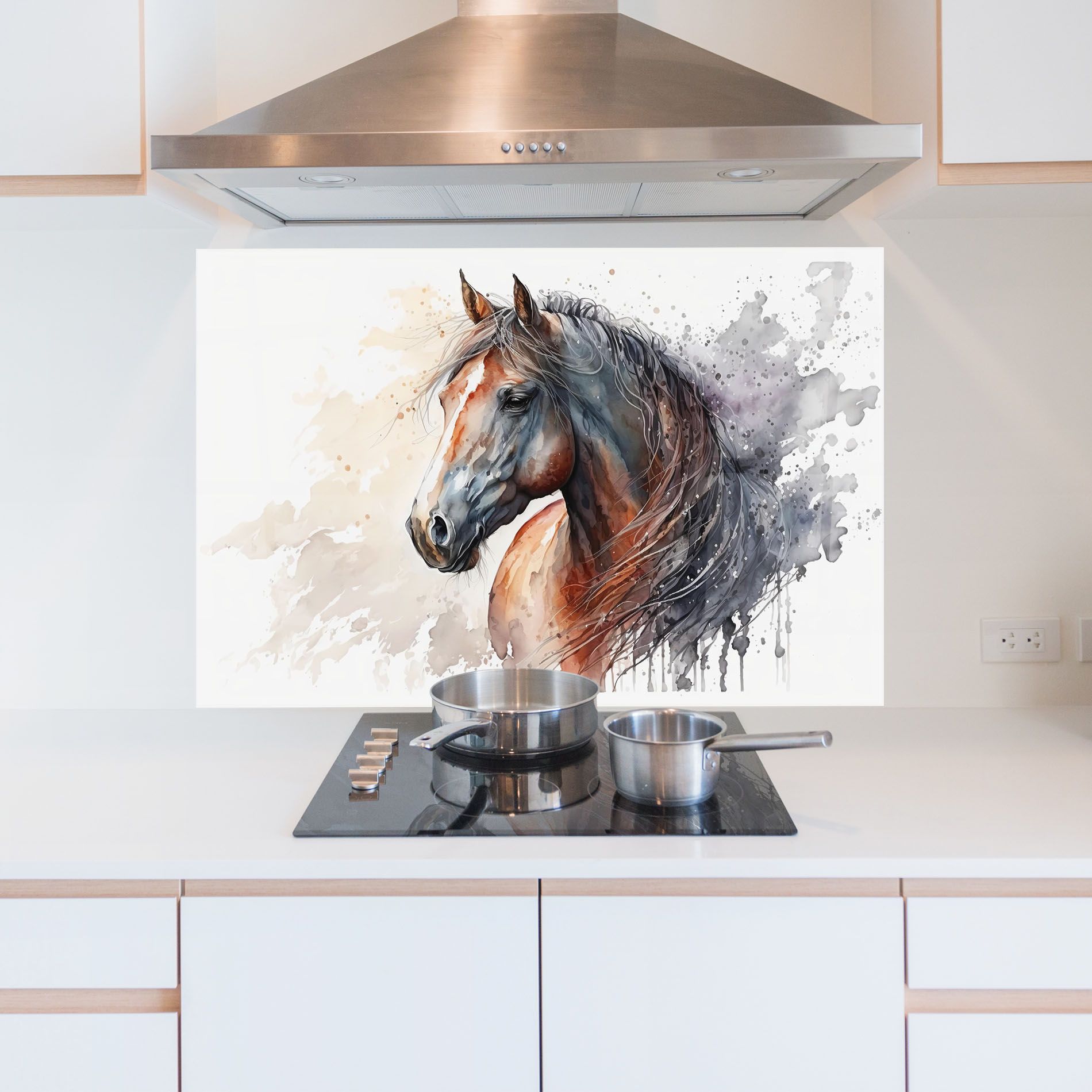 Black Brown Horse Painting mockup 5