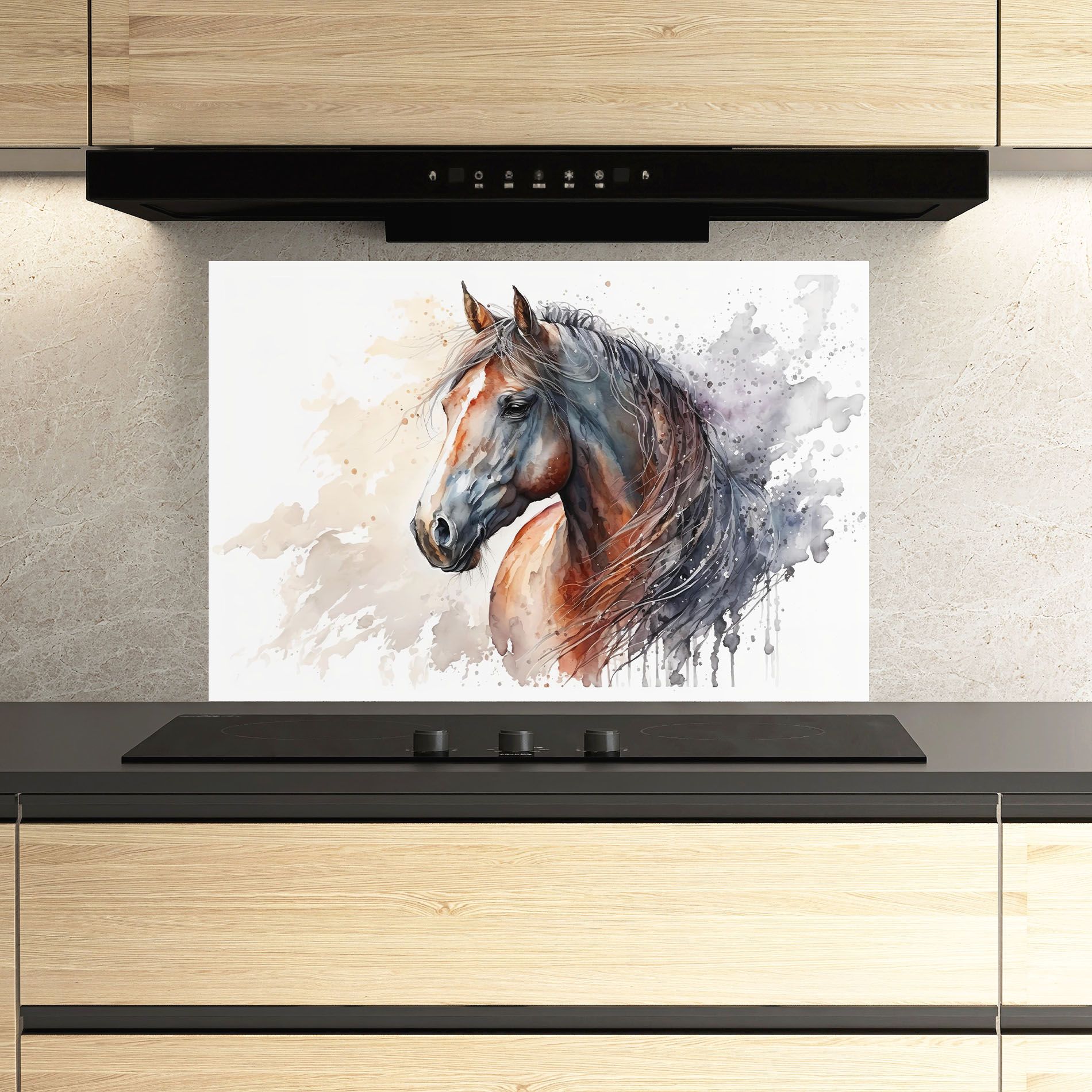Black Brown Horse Painting mockup 3