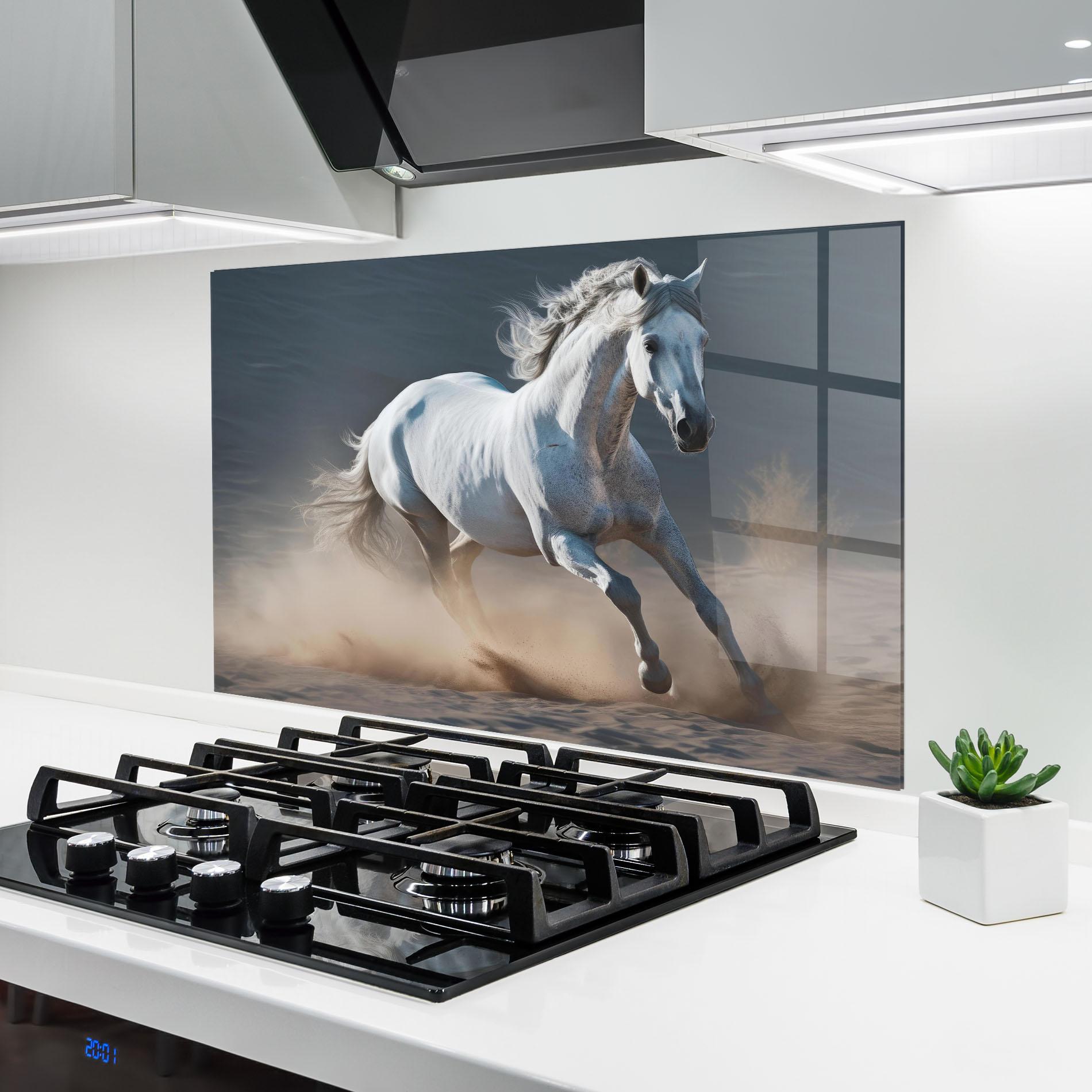 Küchenrückwand Glas Desert Horse mockup 6