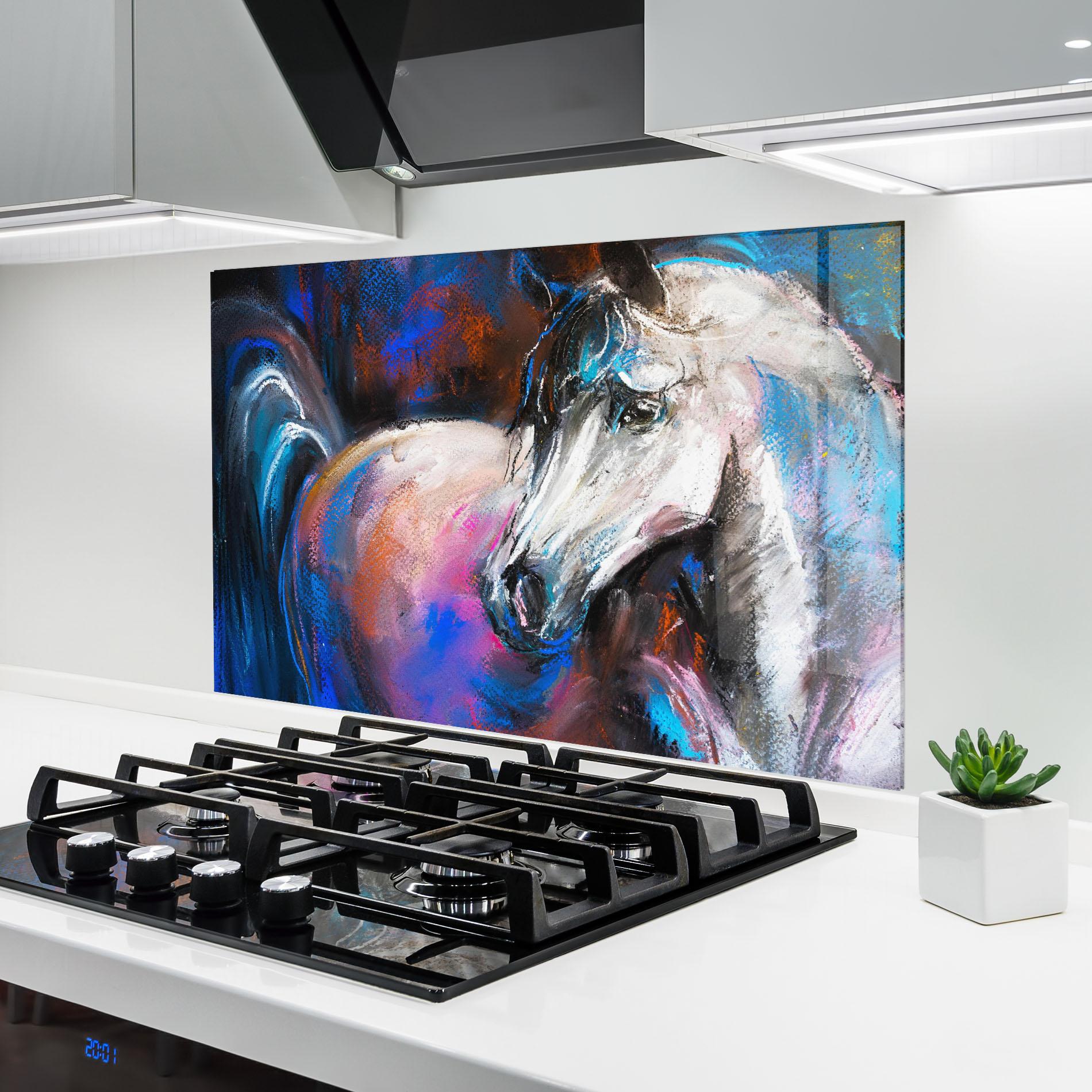 Küchenrückwand Glas Shades Of Horse mockup 6