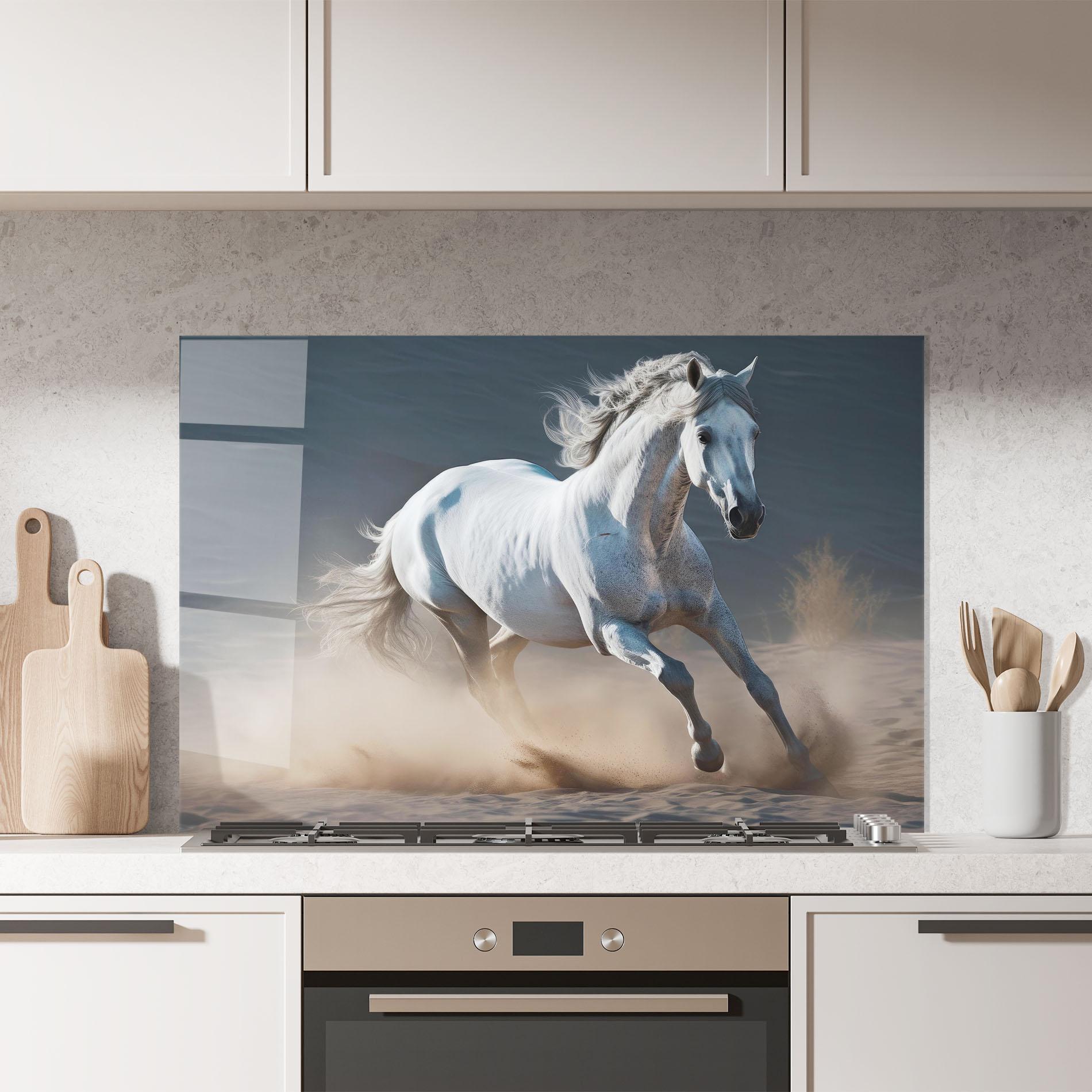 Küchenrückwand Glas Desert Horse mockup 7