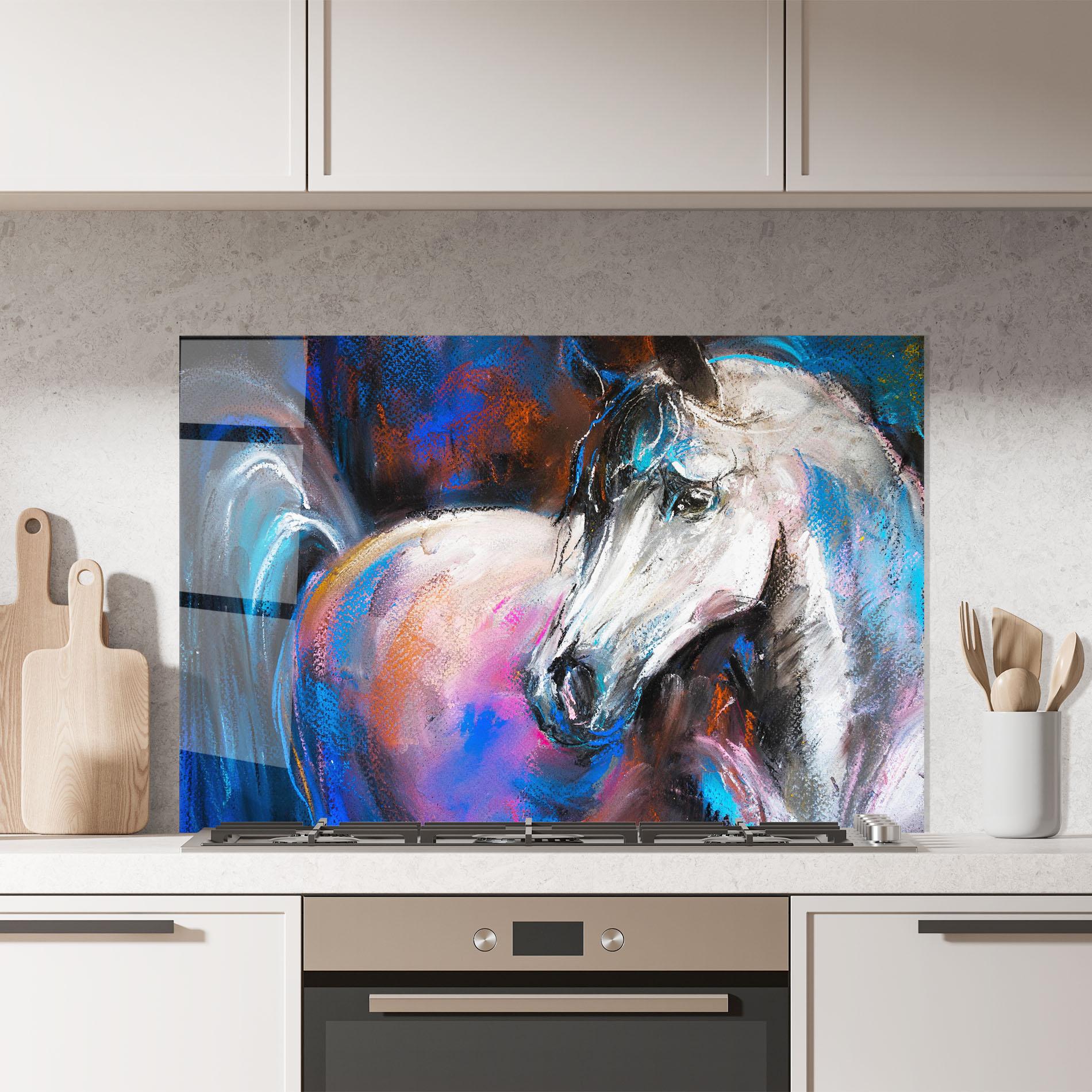 Küchenrückwand Glas Shades Of Horse mockup 7