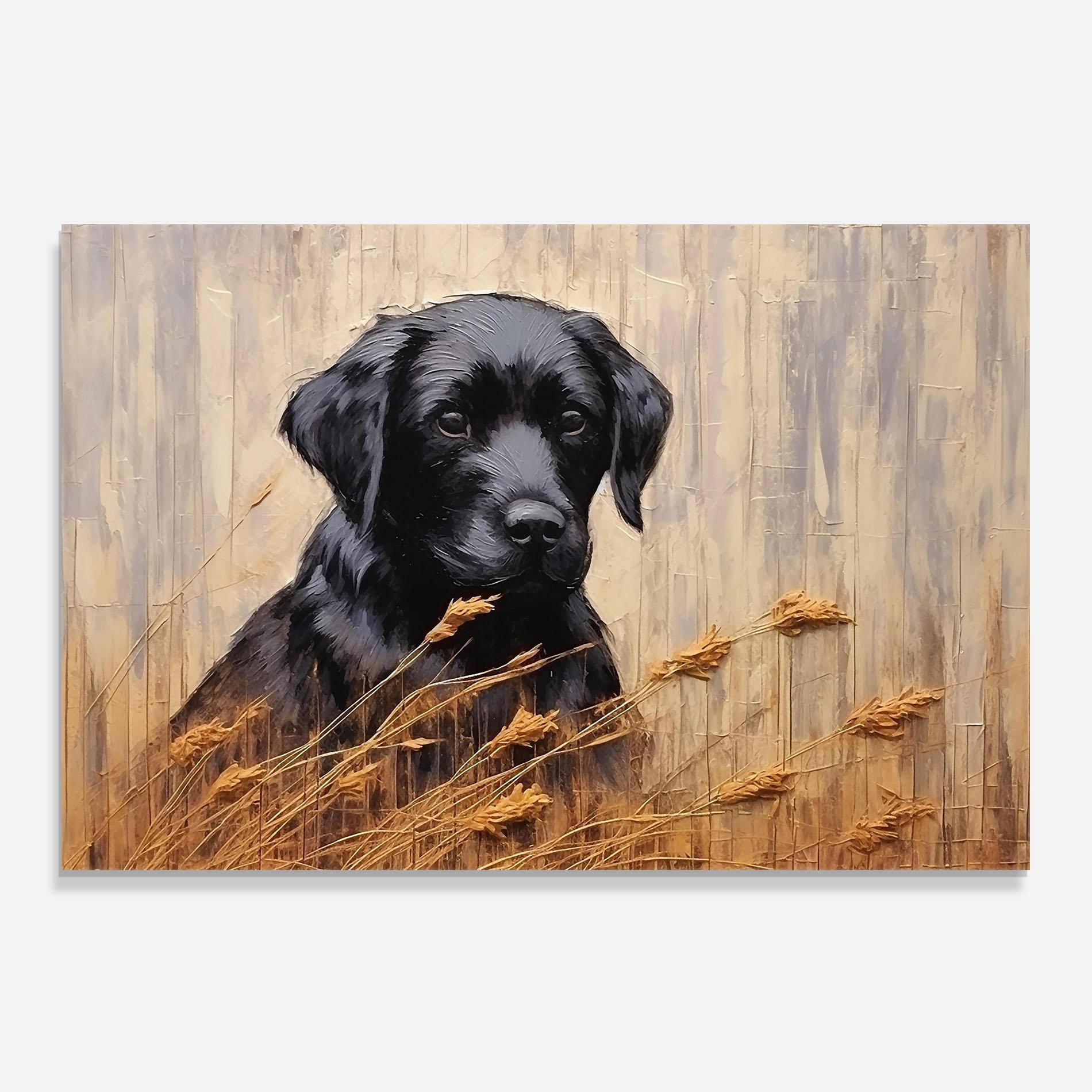Küchenrückwand Glas Black Dog Art mockup 0