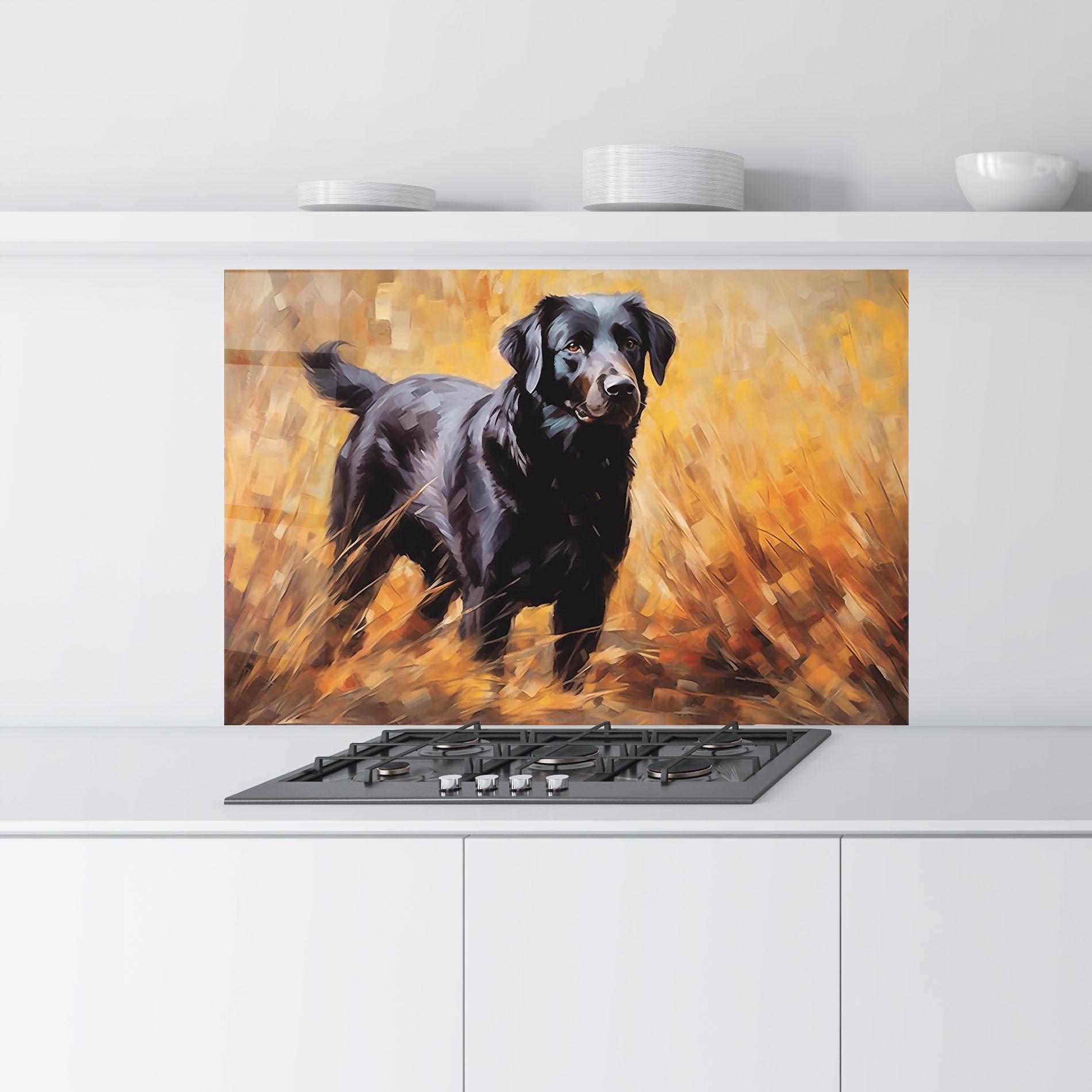 Küchenrückwand Glas Black Pretty Dog mockup 9